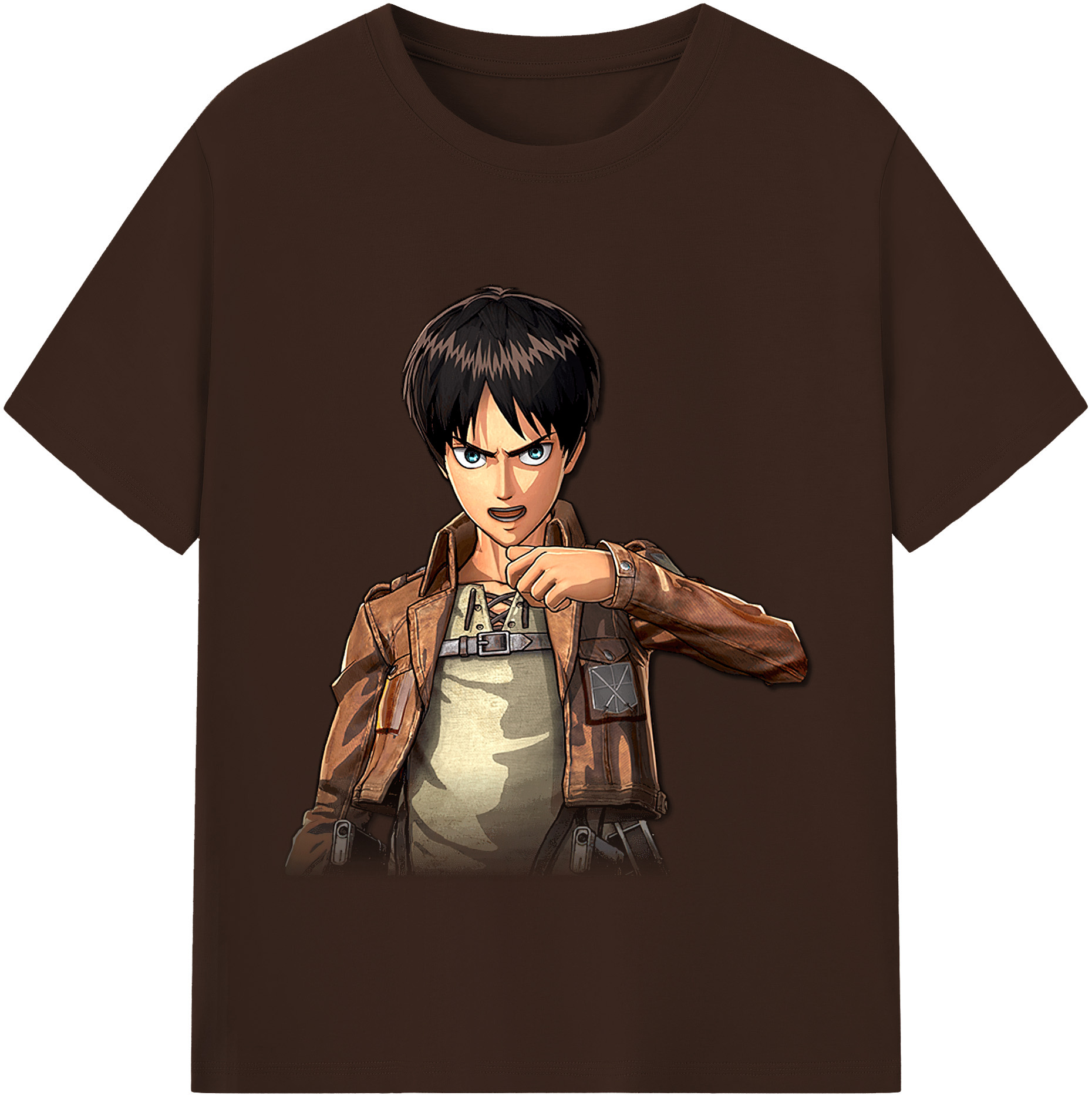 （画像用） 進撃の巨人 エレン･イェーガー Attack on Titan Eren Jäger 綿100％半袖Tシャツ（フロントプリント）