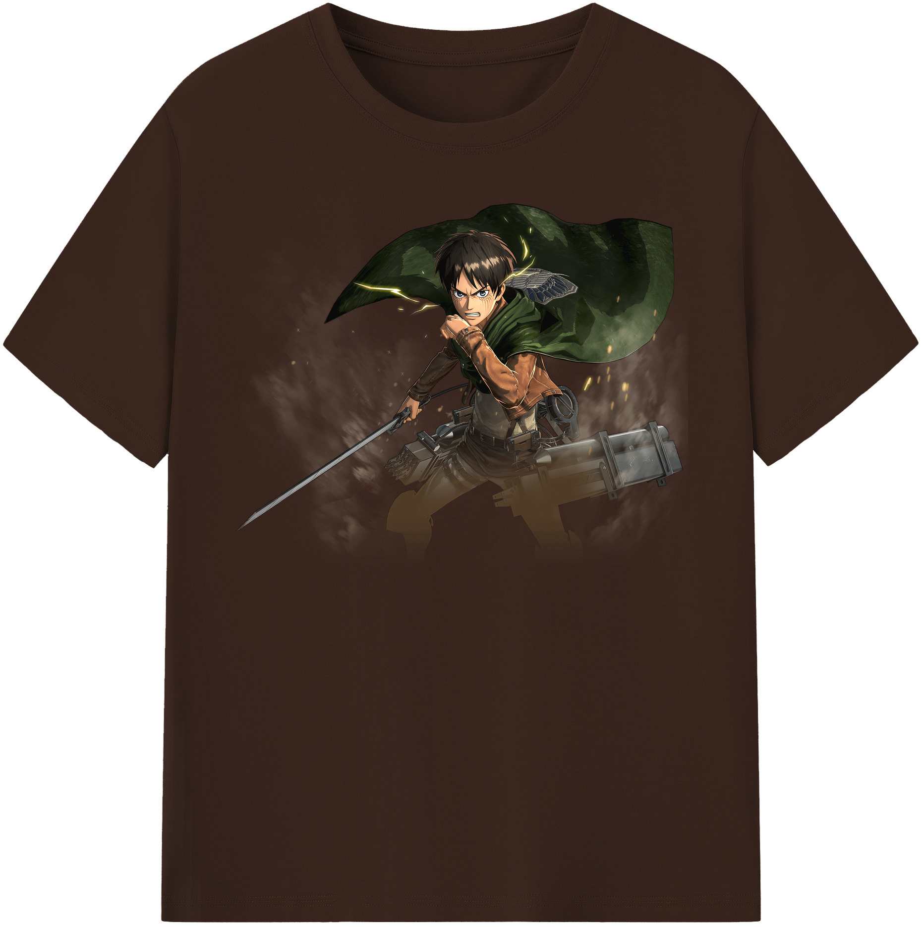 （画像用） 進撃の巨人 エレン･イェーガー Attack on Titan Eren Jäger 綿100％半袖Tシャツ（フロントプリント）