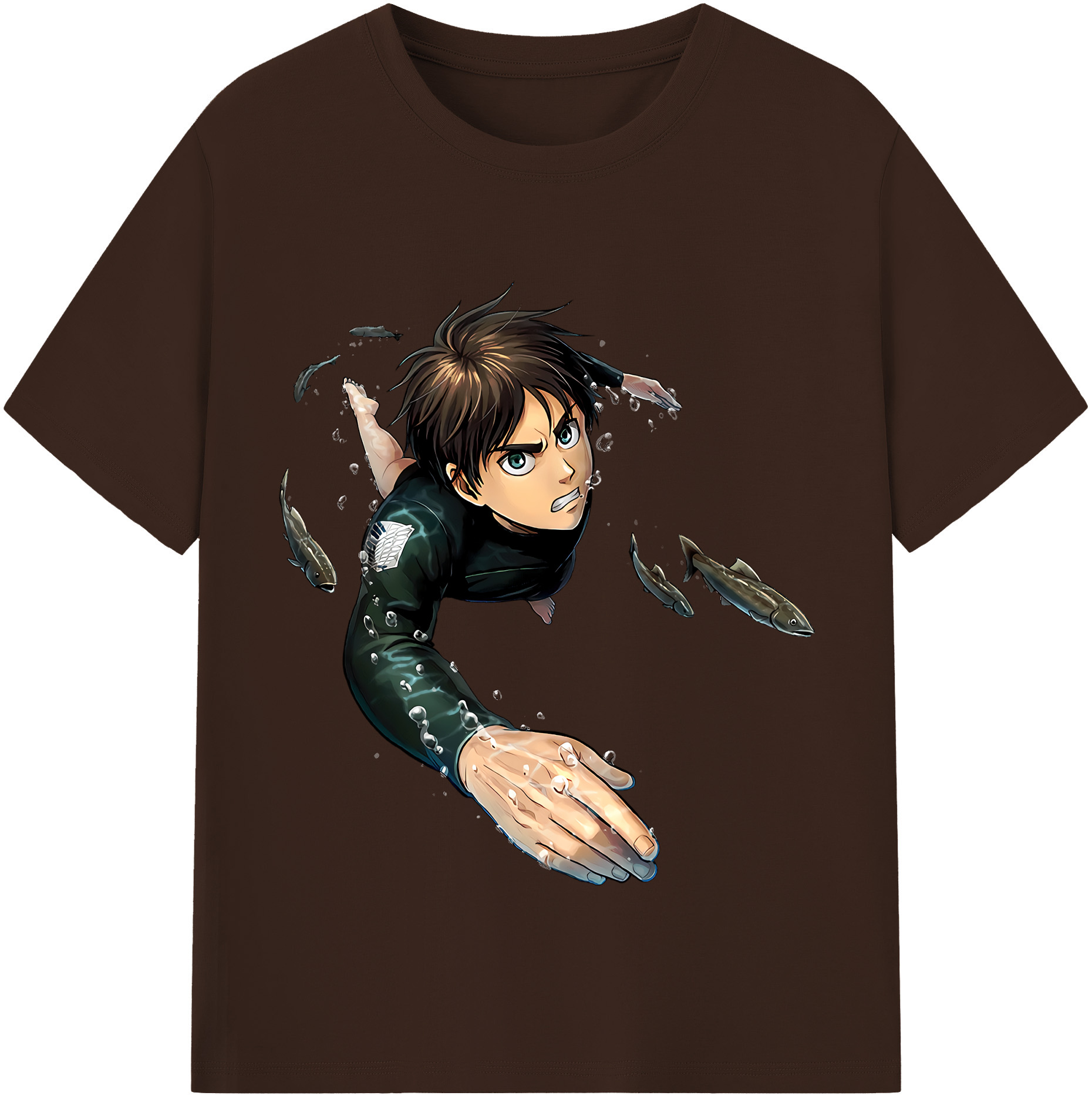 （画像用） 進撃の巨人 エレン･イェーガー Attack on Titan Eren Jäger 綿100％半袖Tシャツ（フロントプリント）