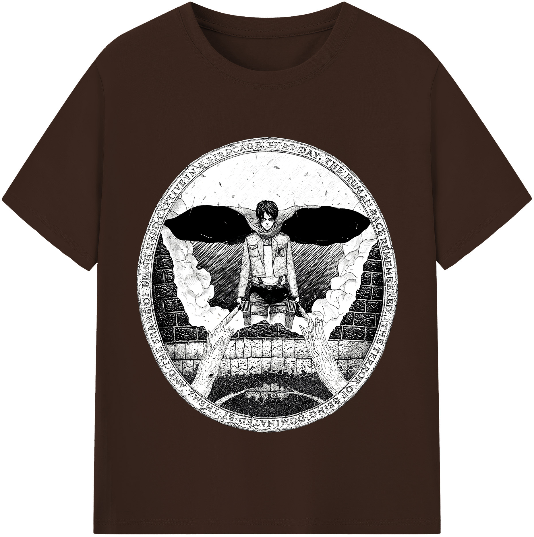 （画像用） 進撃の巨人 エレン･イェーガー Attack on Titan Eren Jäger 綿100％半袖Tシャツ（フロントプリント）