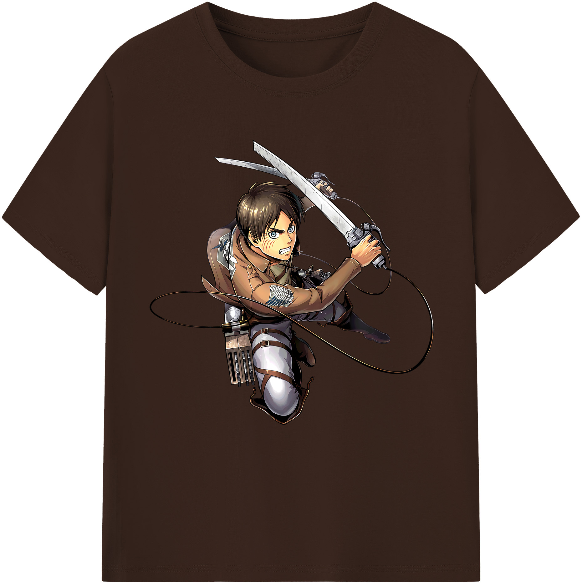 （画像用） 進撃の巨人 エレン･イェーガー Attack on Titan Eren Jäger 綿100％半袖Tシャツ（フロントプリント）