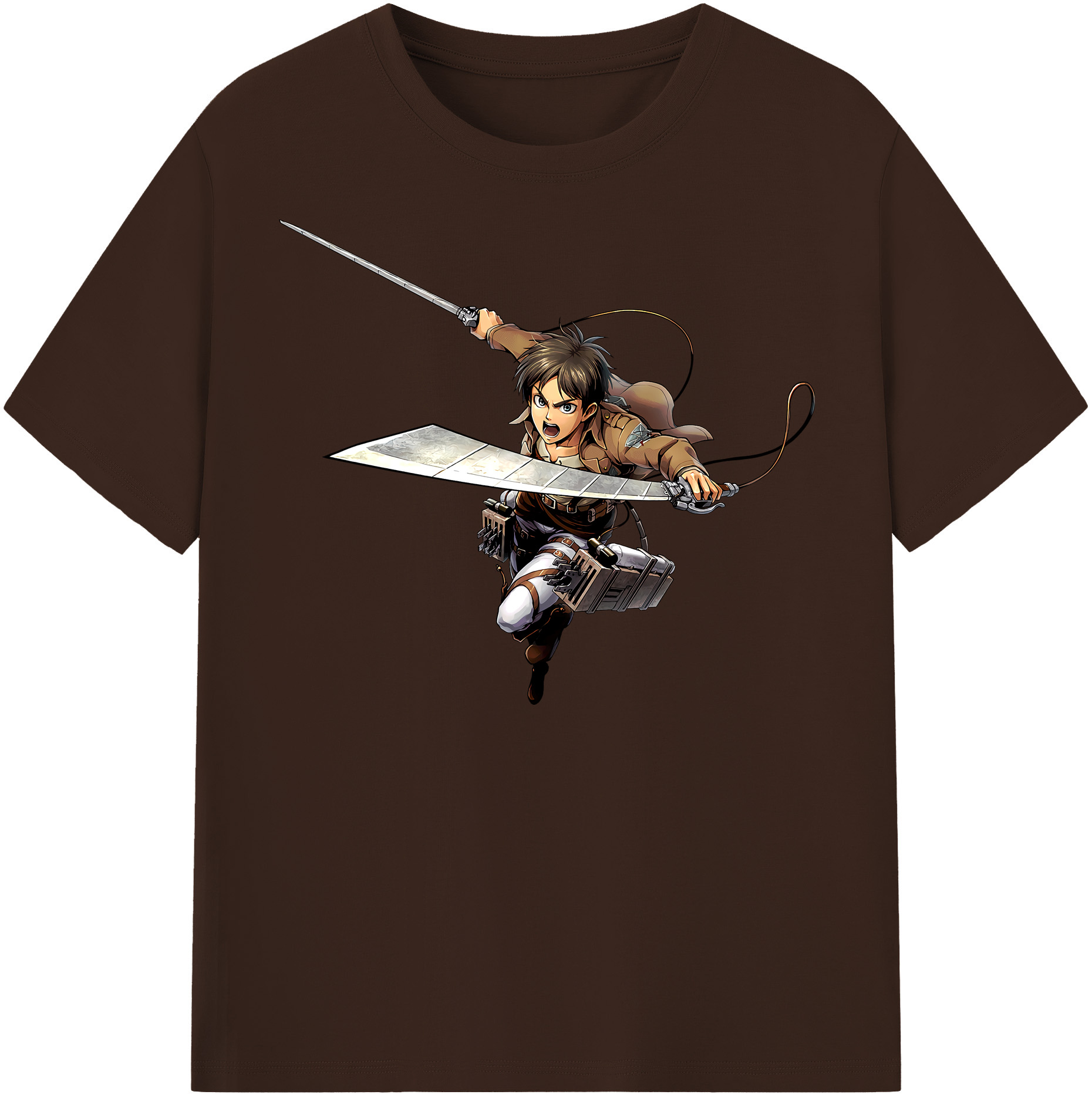（画像用） 進撃の巨人 エレン･イェーガー Attack on Titan Eren Jäger 綿100％半袖Tシャツ（フロントプリント）