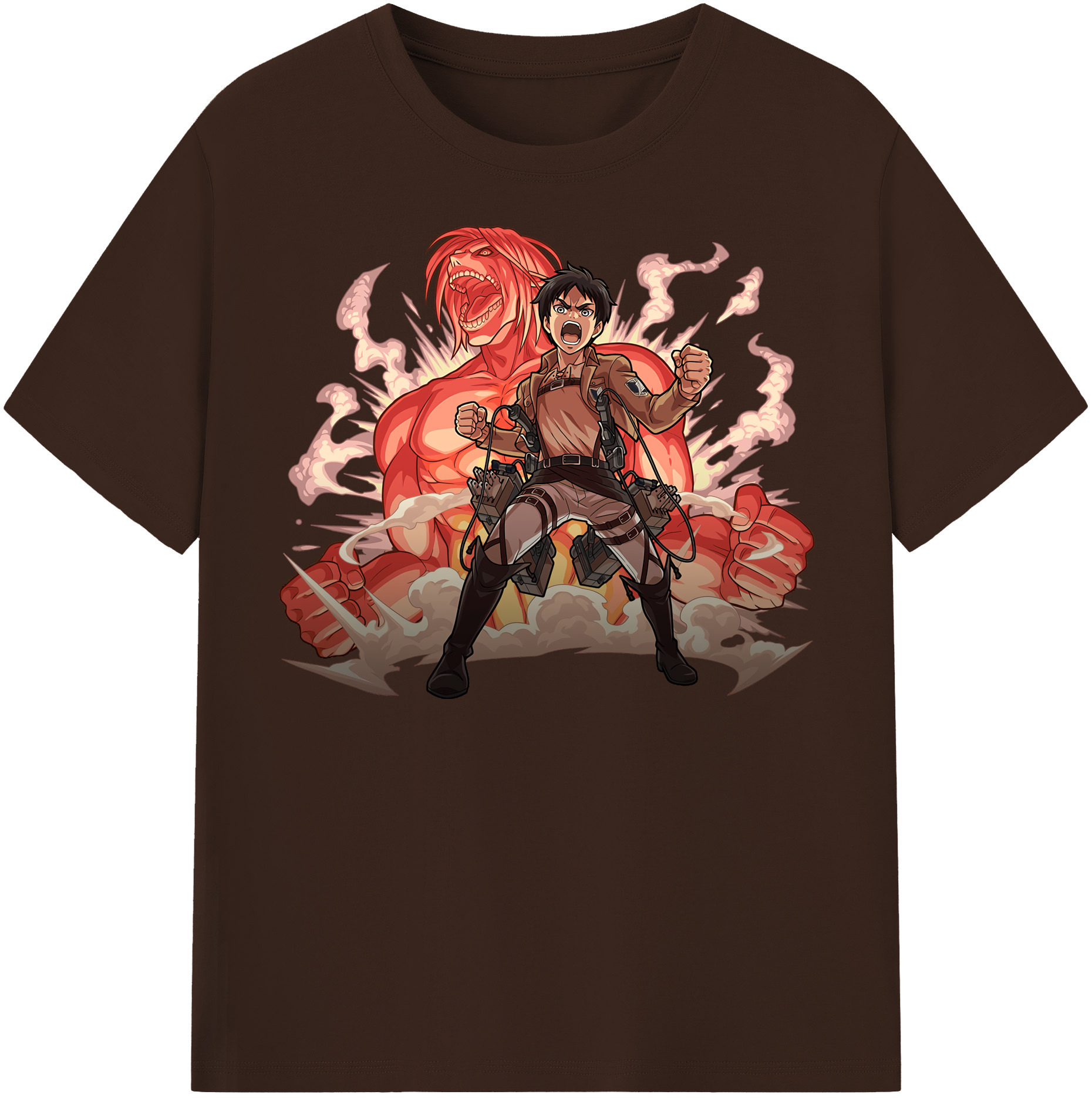 （画像用） 進撃の巨人 エレン･イェーガー Attack on Titan Eren Jäger 綿100％半袖Tシャツ（フロントプリント）