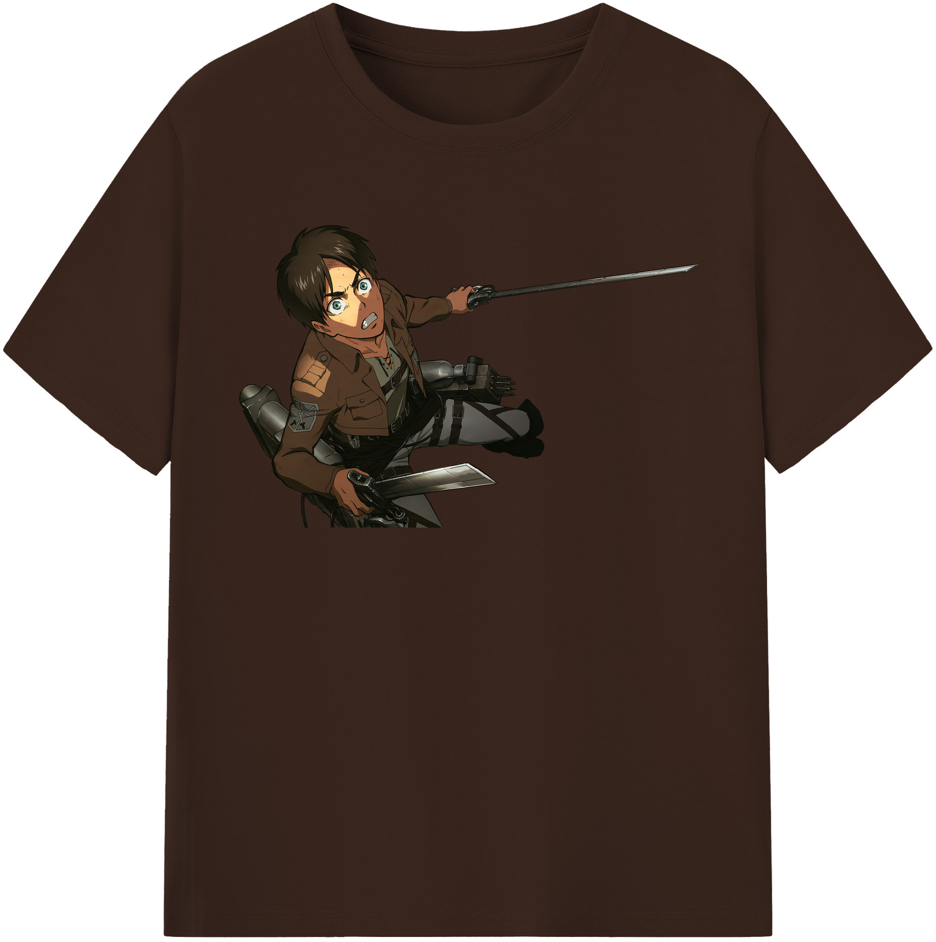 （画像用） 進撃の巨人 エレン･イェーガー Attack on Titan Eren Jäger 綿100％半袖Tシャツ（フロントプリント）