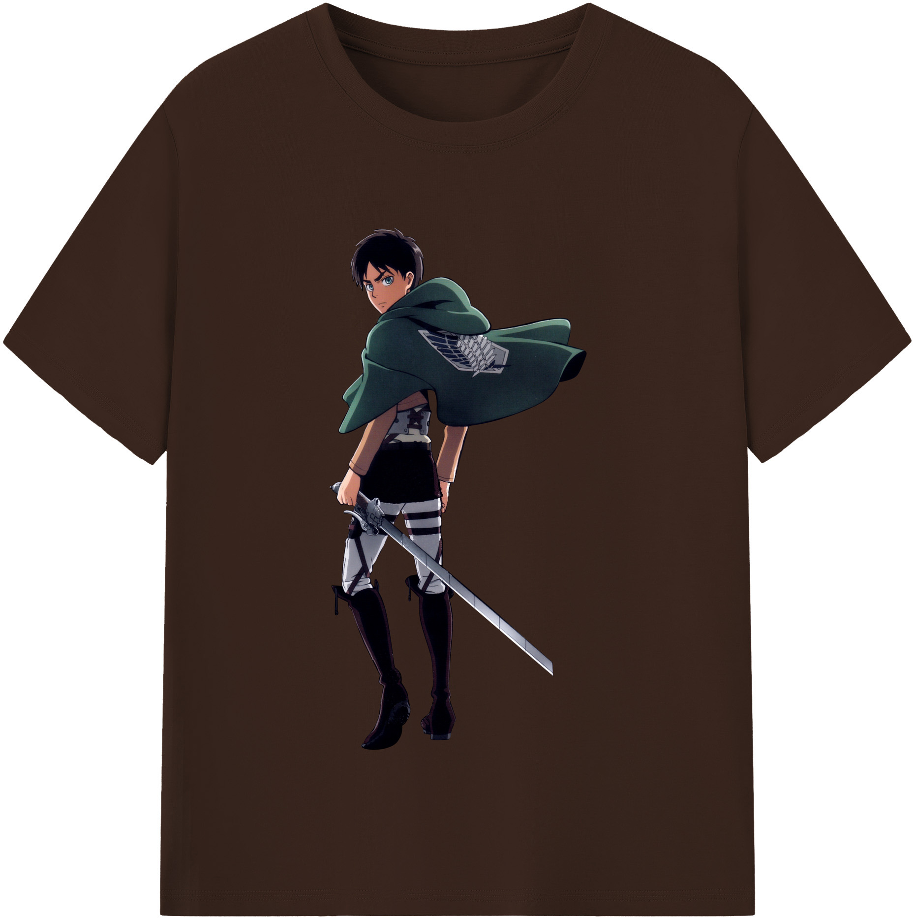 （画像用） 進撃の巨人 エレン･イェーガー Attack on Titan Eren Jäger 綿100％半袖Tシャツ（フロントプリント）