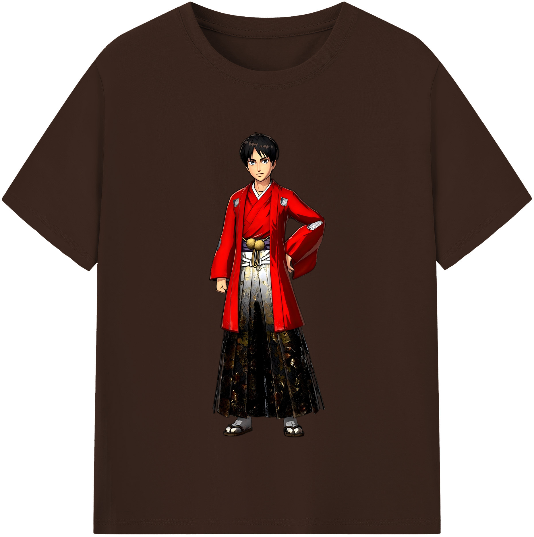 （画像用） 進撃の巨人 エレン･イェーガー Attack on Titan Eren Jäger 綿100％半袖Tシャツ（フロントプリント）