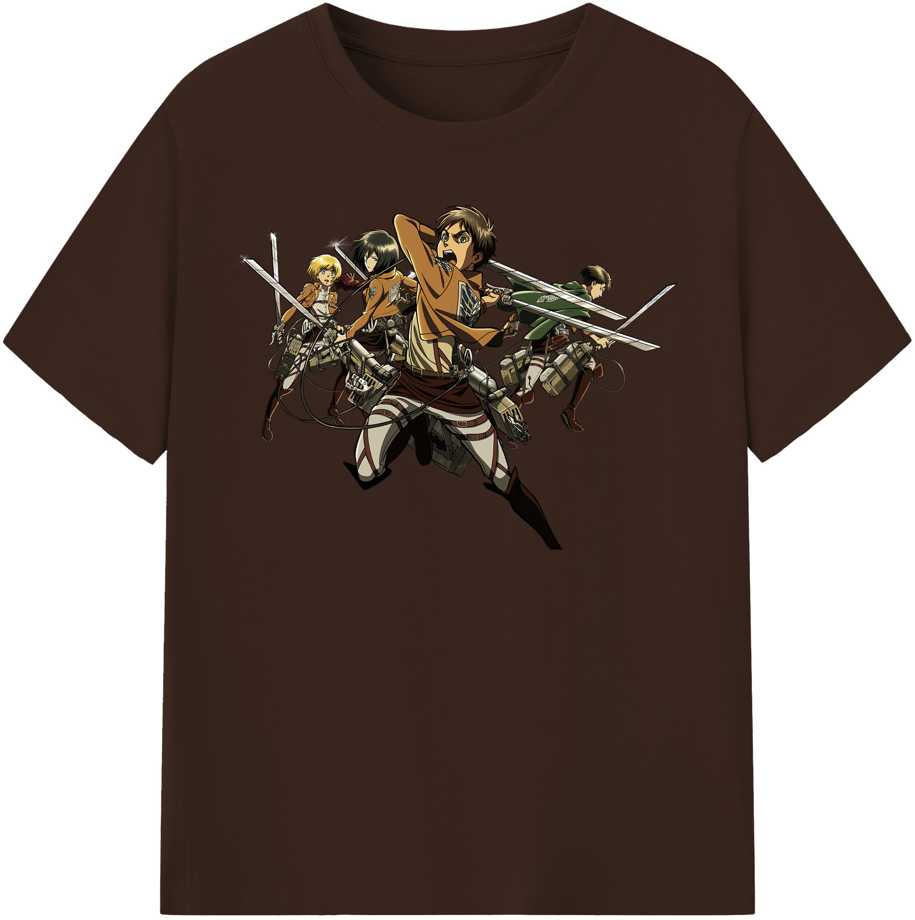 （画像用） 進撃の巨人 エレン･イェーガー Attack on Titan Eren Jäger 綿100％半袖Tシャツ（フロントプリント）