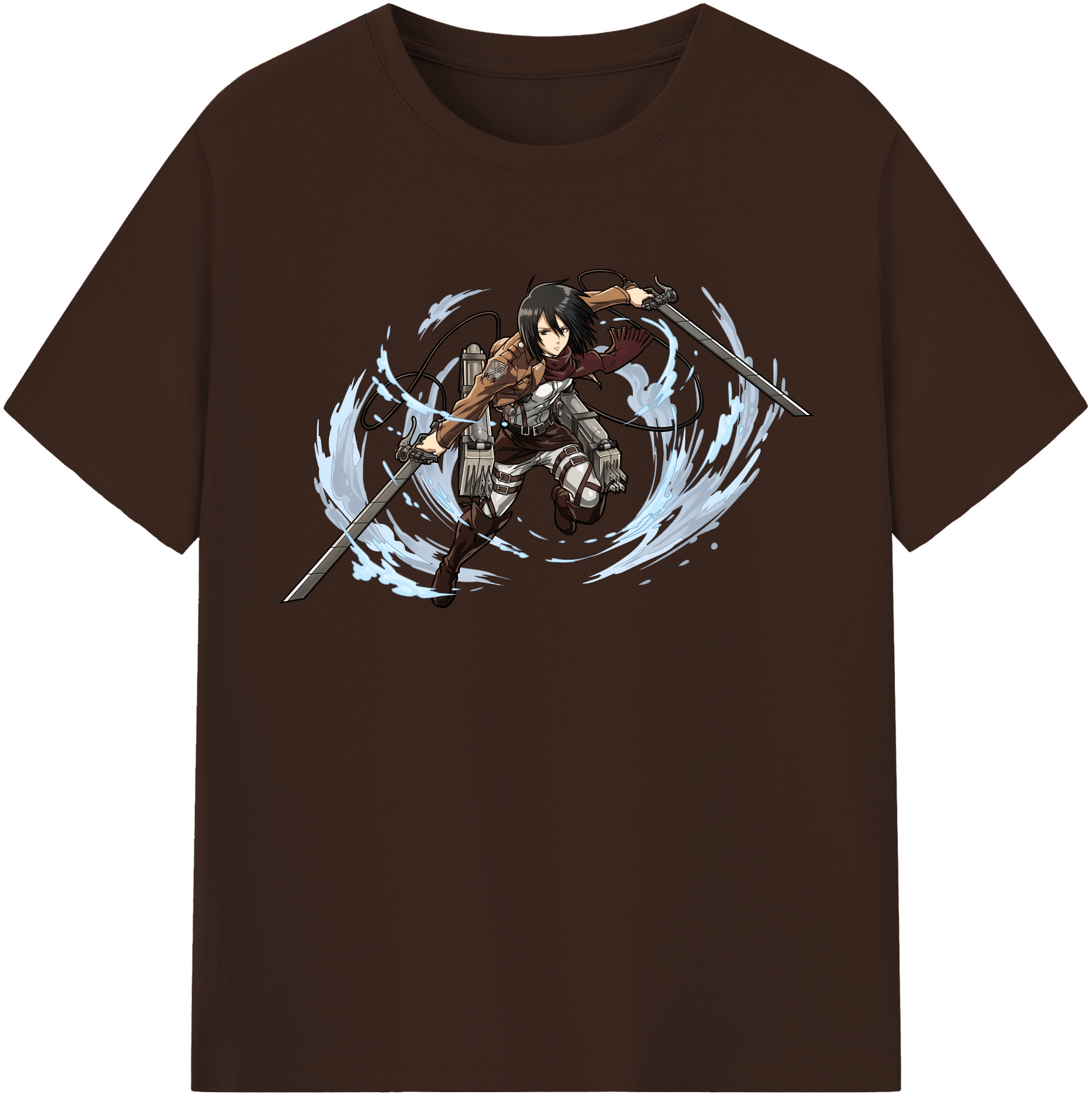 （画像用） 進撃の巨人 ミカサ·アッカーマン Attack on Titan Mikasa Ackerman 綿100％半袖Tシャツ（フロントプリント）