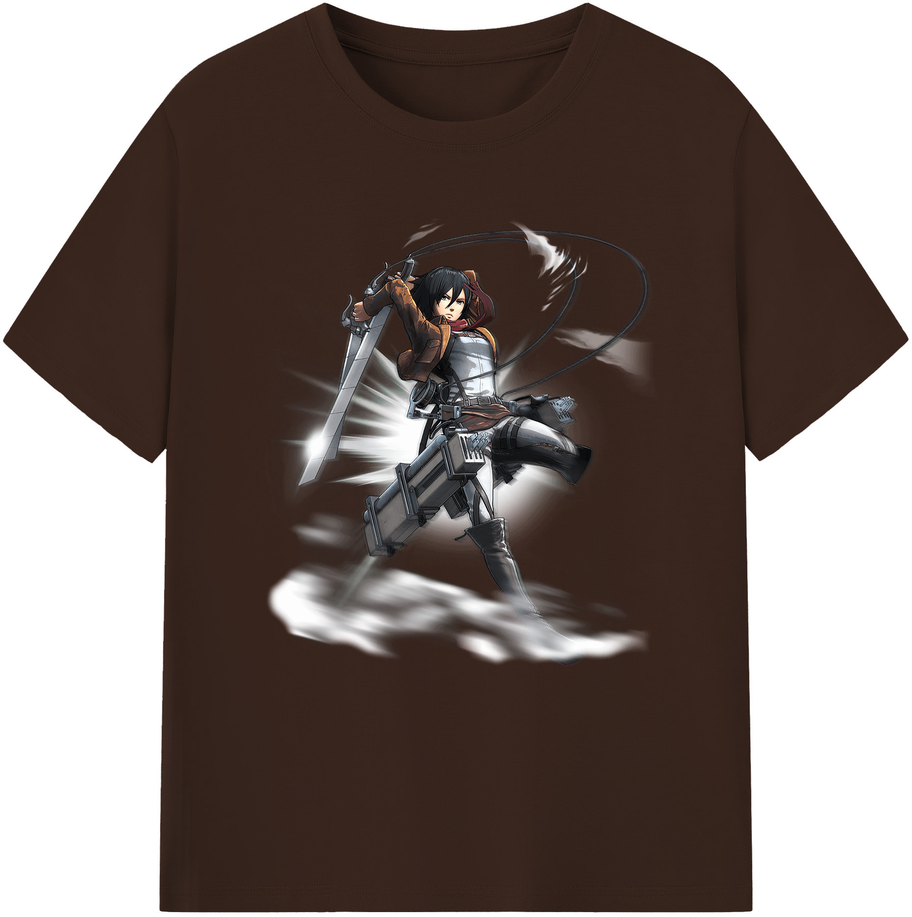 （画像用） 進撃の巨人 ミカサ·アッカーマン Attack on Titan Mikasa Ackerman 綿100％半袖Tシャツ（フロントプリント）