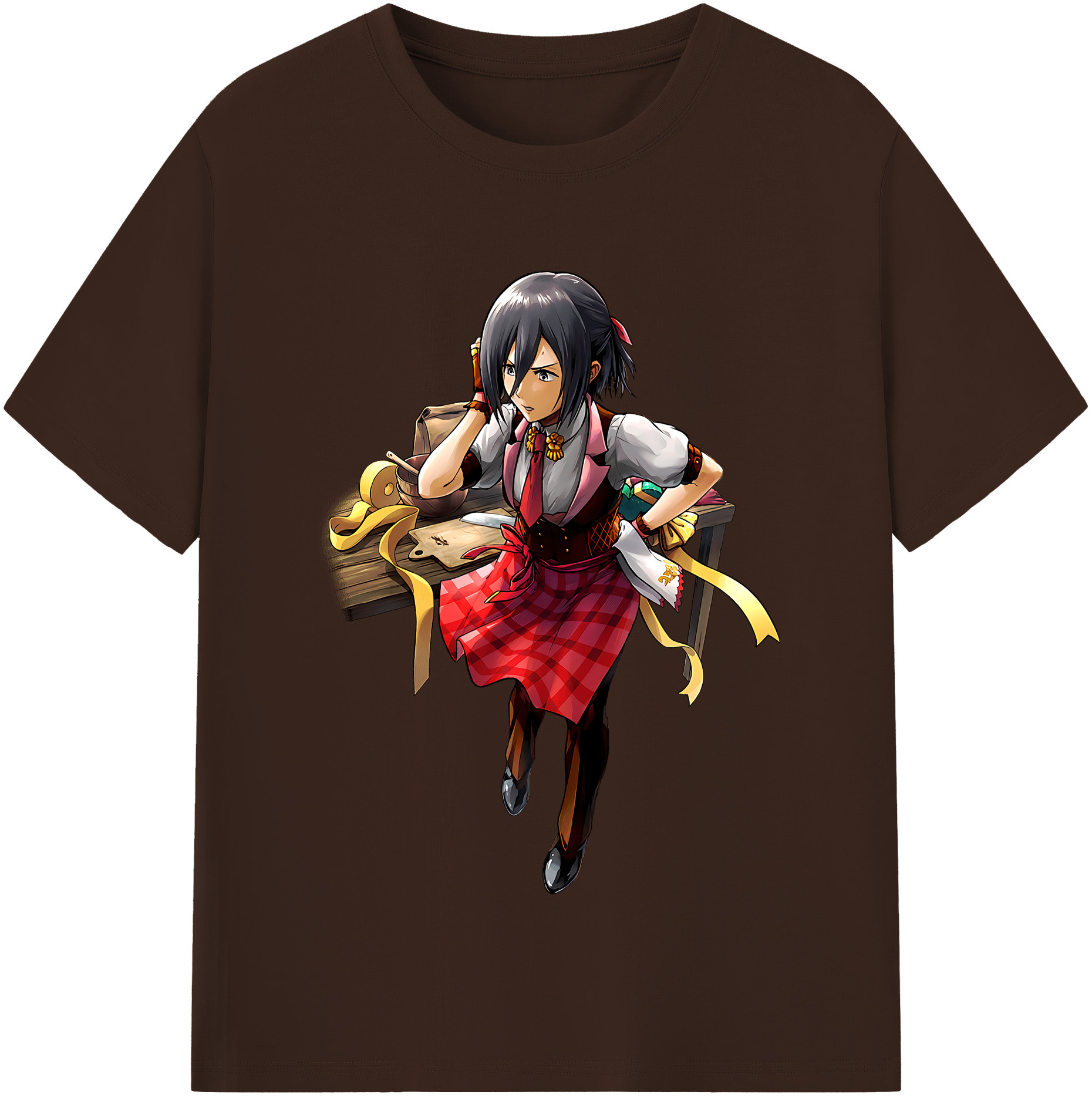 （画像用） 進撃の巨人 ミカサ·アッカーマン Attack on Titan Mikasa Ackerman 綿100％半袖Tシャツ（フロントプリント）