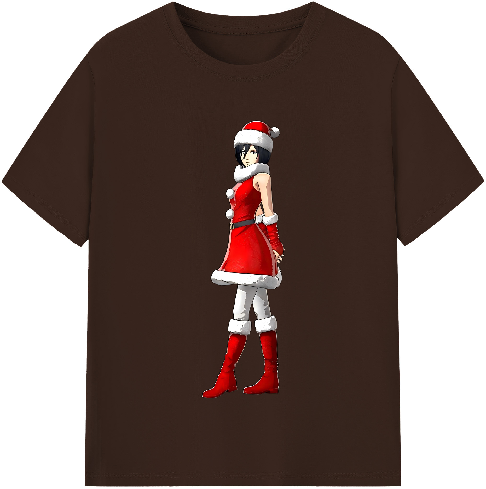 （画像用） 進撃の巨人 ミカサ·アッカーマン Attack on Titan Mikasa Ackerman 綿100％半袖Tシャツ（フロントプリント）