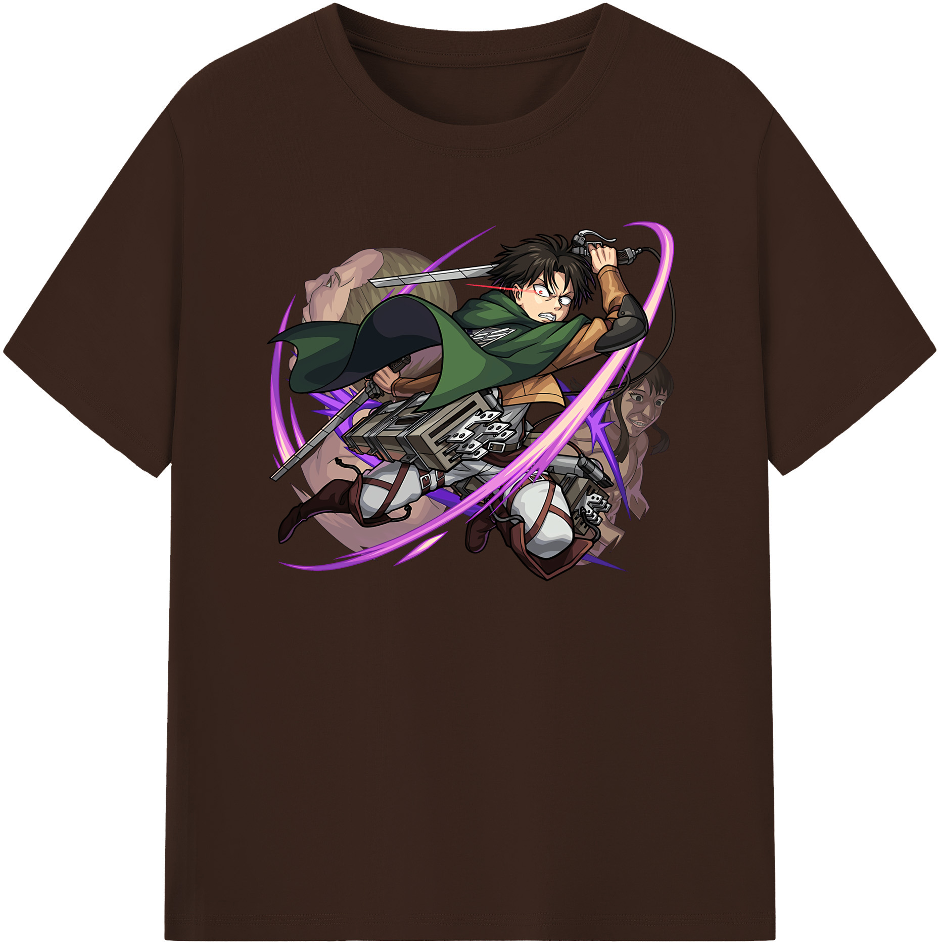 （画像用） 進撃の巨人 リヴァイ·アッカーマン Attack on Titan Levi Ackerman 綿100％半袖Tシャツ（フロントプリント）