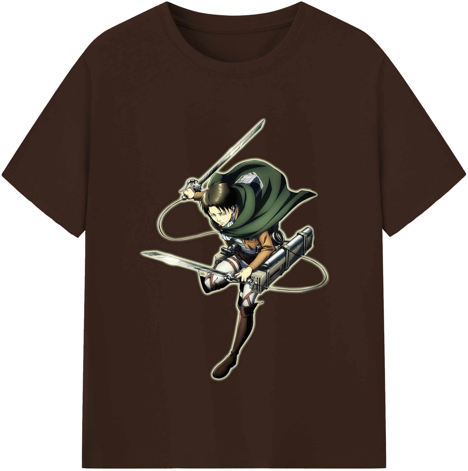（画像用） 進撃の巨人 リヴァイ·アッカーマン Attack on Titan Levi Ackerman 綿100％半袖Tシャツ（フロントプリント）