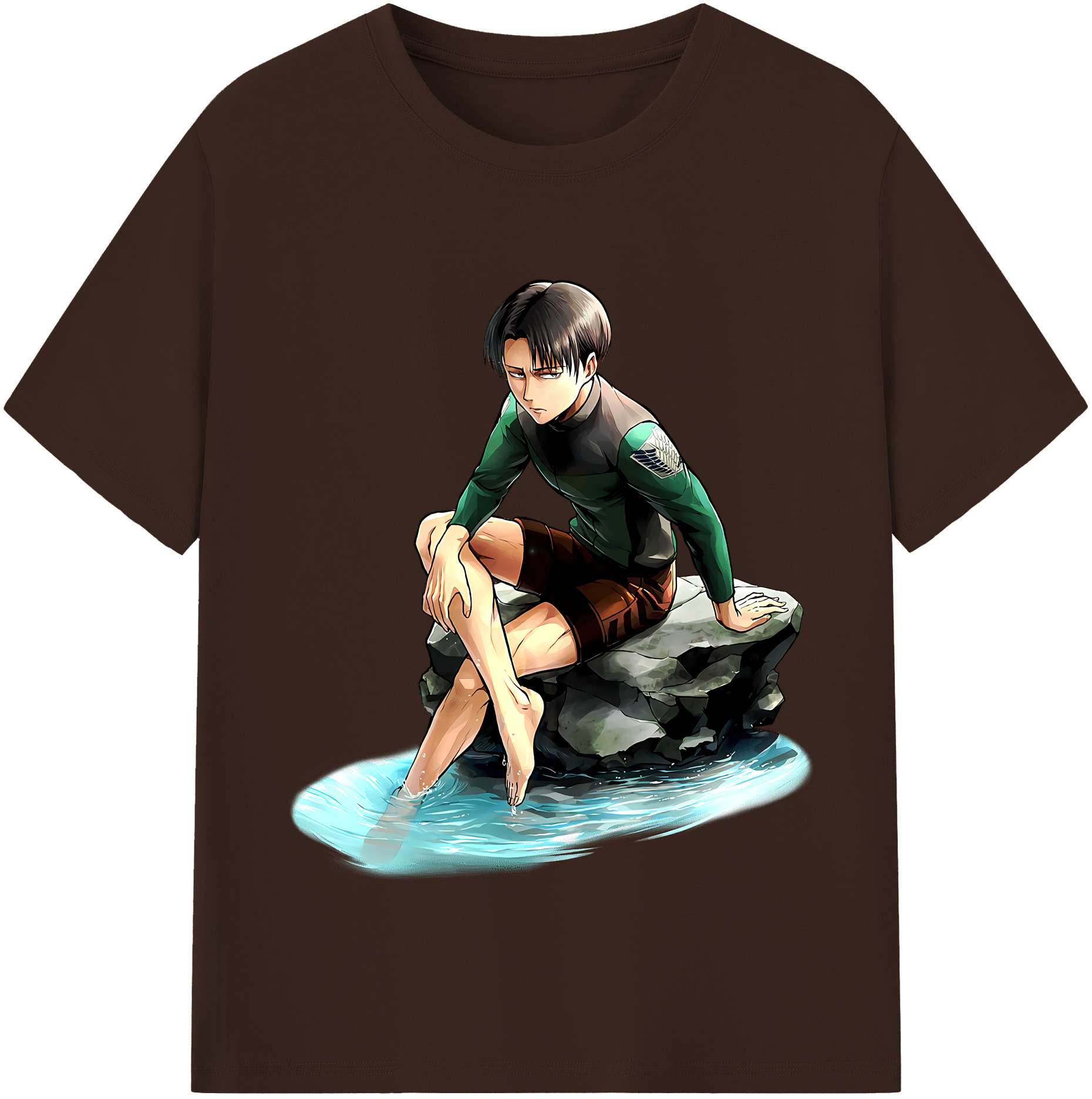 （画像用） 進撃の巨人 リヴァイ·アッカーマン Attack on Titan Levi Ackerman 綿100％半袖Tシャツ（フロントプリント）
