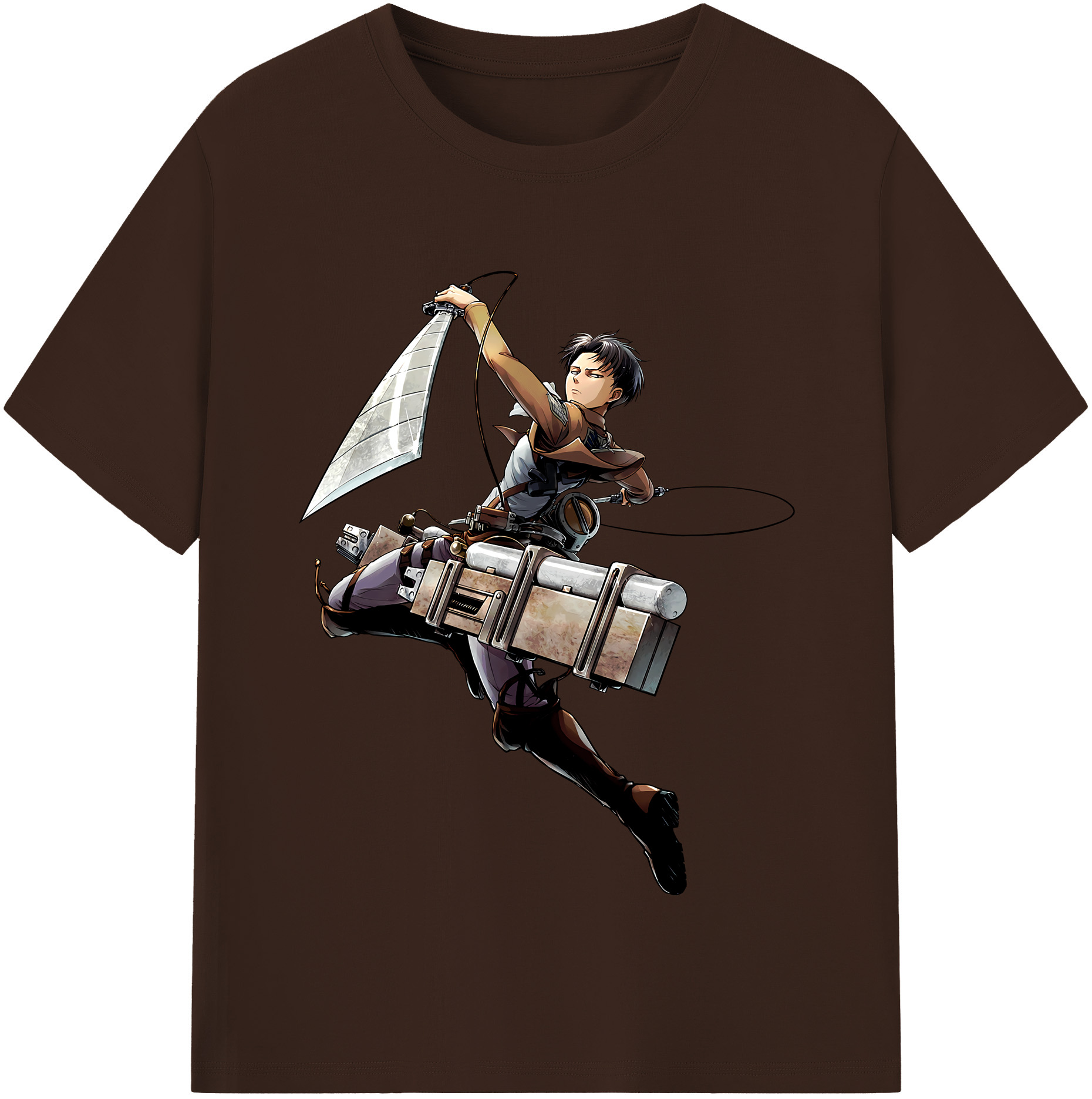 （画像用） 進撃の巨人 リヴァイ·アッカーマン Attack on Titan Levi Ackerman 綿100％半袖Tシャツ（フロントプリント）
