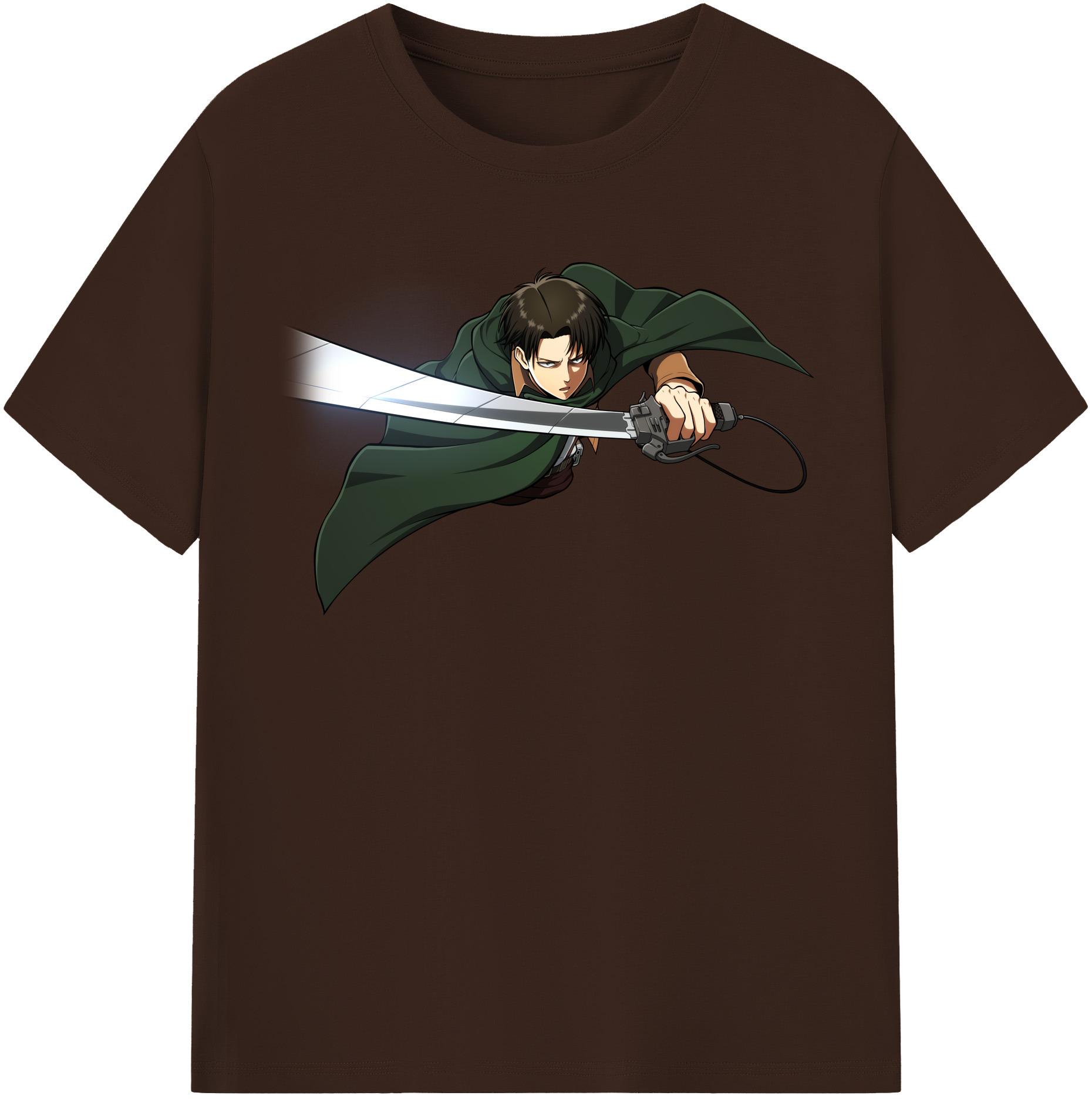 （画像用） 進撃の巨人 リヴァイ·アッカーマン Attack on Titan Levi Ackerman 綿100％半袖Tシャツ（フロントプリント）