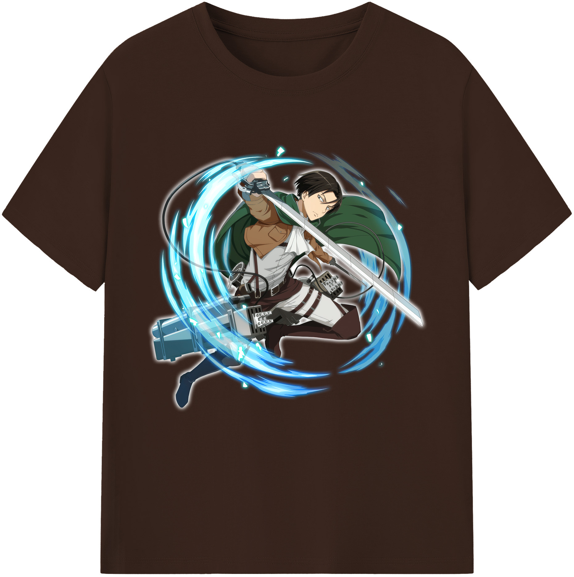 （画像用） 進撃の巨人 リヴァイ·アッカーマン Attack on Titan Levi Ackerman 綿100％半袖Tシャツ（フロントプリント）
