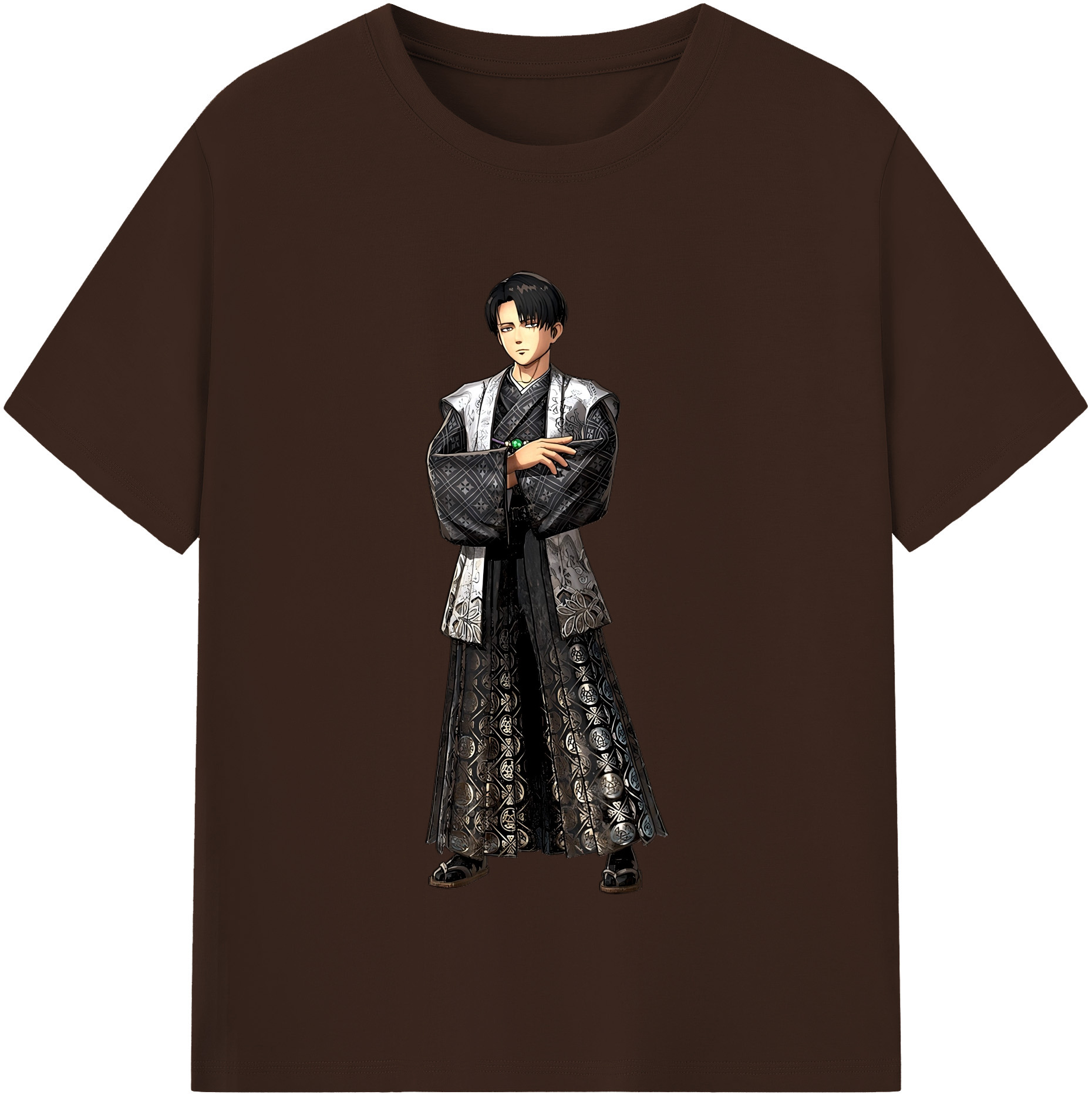 （画像用） 進撃の巨人 リヴァイ·アッカーマン Attack on Titan Levi Ackerman 綿100％半袖Tシャツ（フロントプリント）