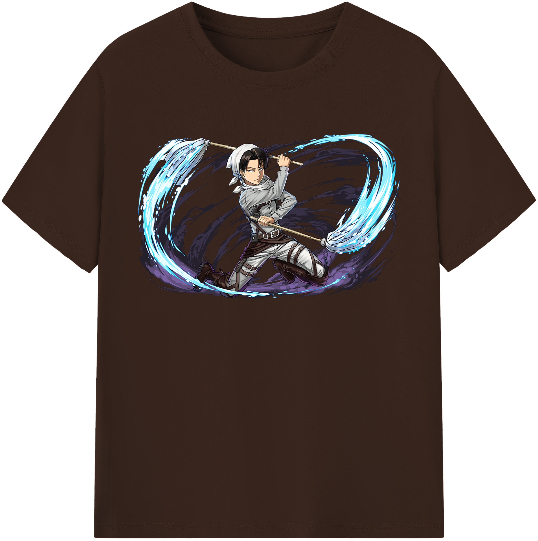 （画像用） 進撃の巨人 リヴァイ·アッカーマン Attack on Titan Levi Ackerman 綿100％半袖Tシャツ（フロントプリント）