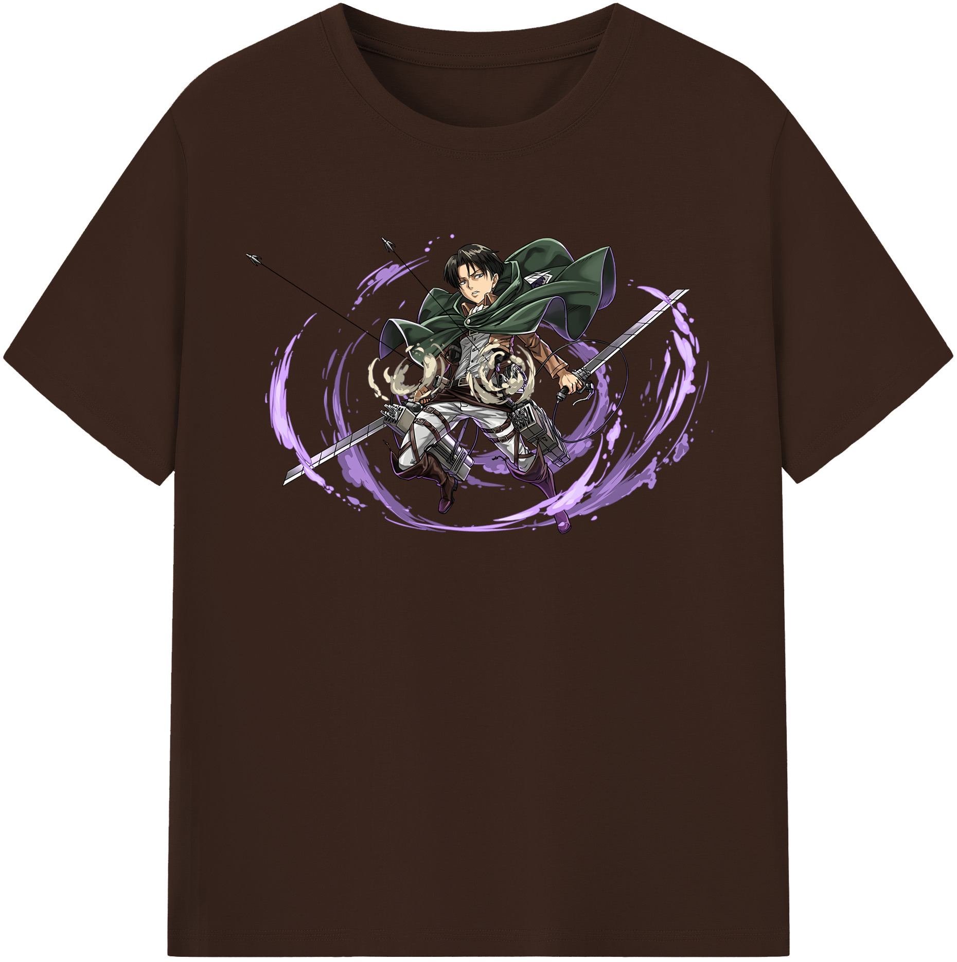 （画像用） 進撃の巨人 リヴァイ·アッカーマン Attack on Titan Levi Ackerman 綿100％半袖Tシャツ（フロントプリント）