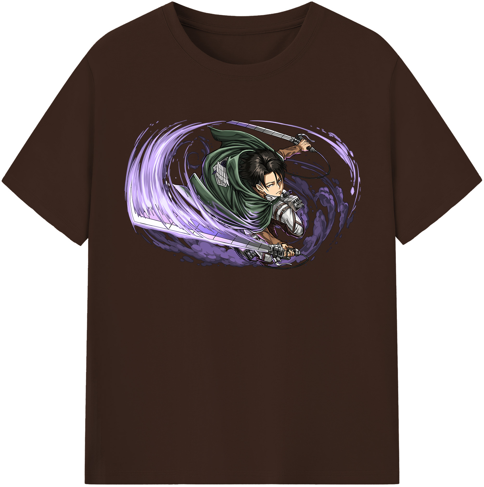 （画像用） 進撃の巨人 リヴァイ·アッカーマン Attack on Titan Levi Ackerman 綿100％半袖Tシャツ（フロントプリント）