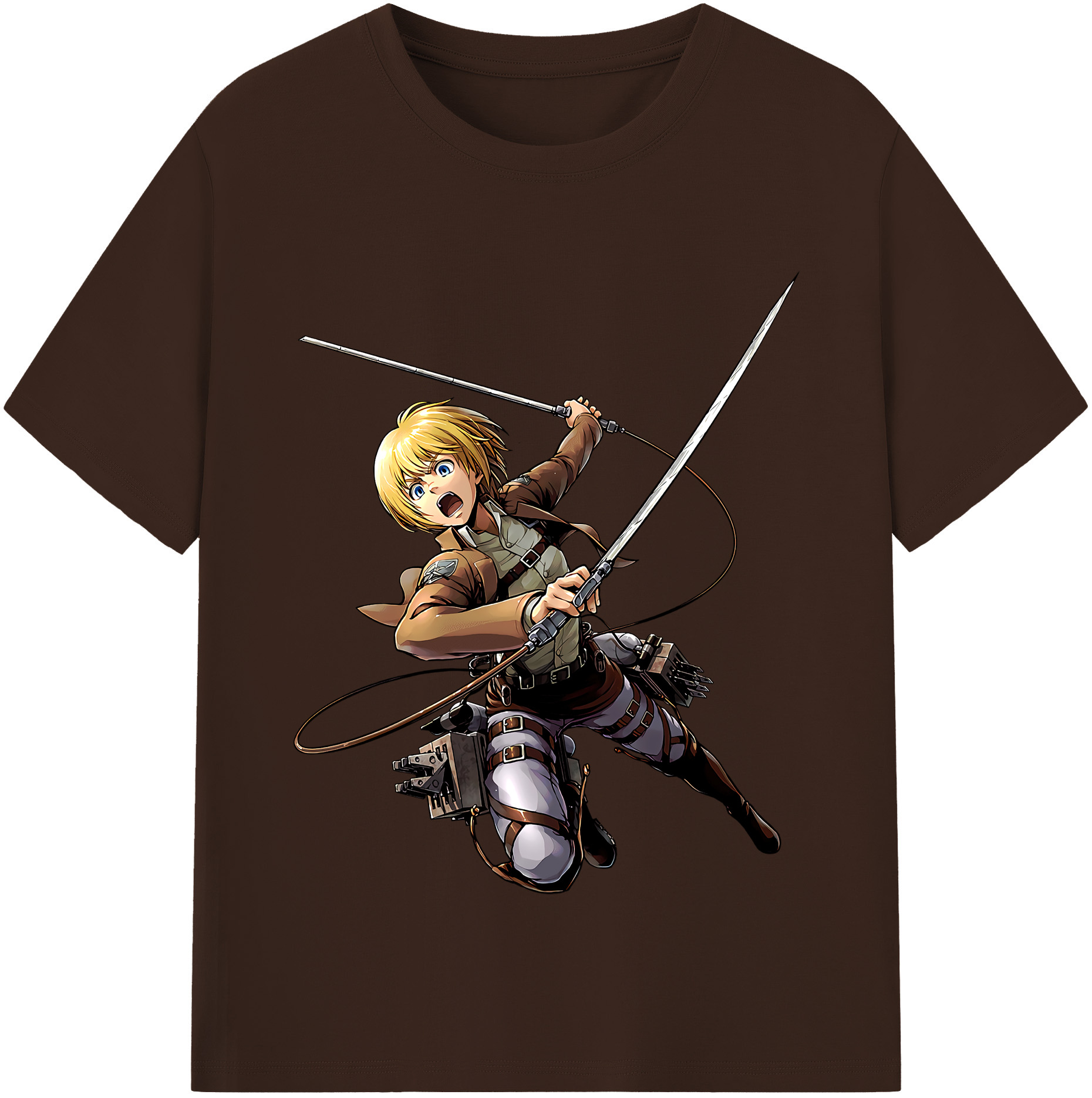 （画像用） 進撃の巨人 アルミン·アルレルト Attack on Titan Armin Arlert 綿100％半袖Tシャツ（フロントプリント）