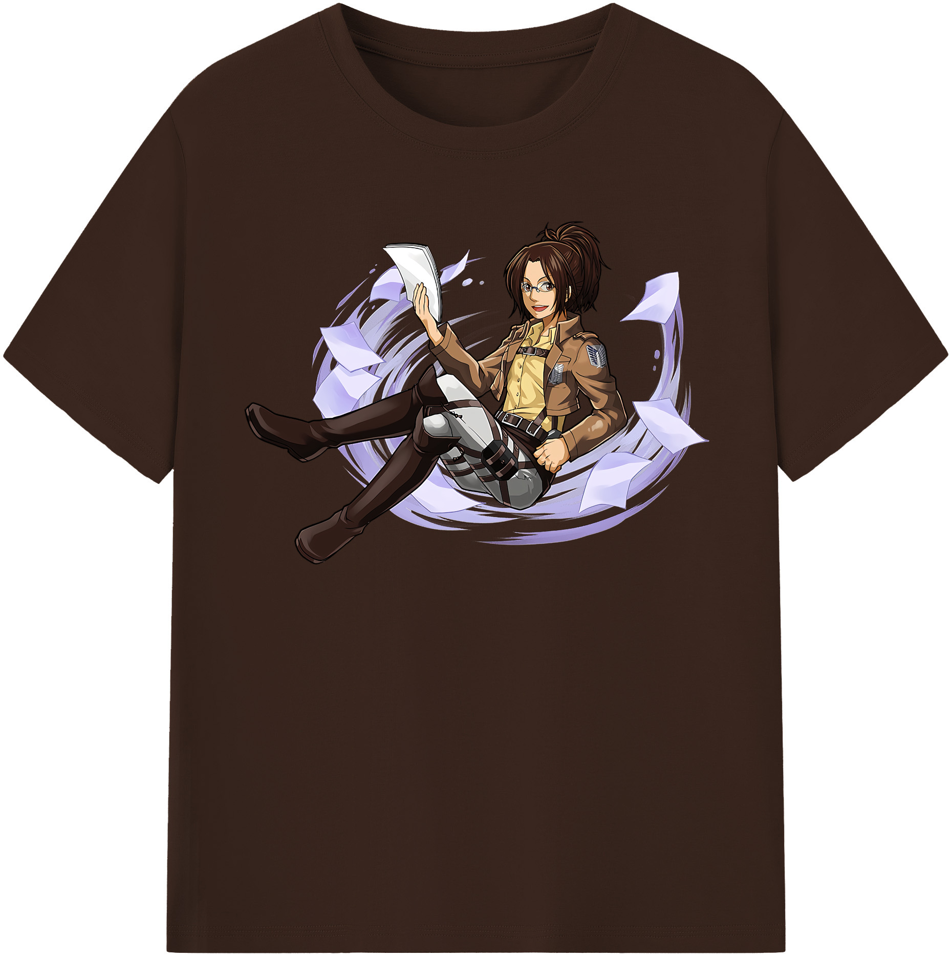 （画像用） 進撃の巨人 ハンジ·ゾエ Attack on Titan Hanji Zoe 綿100％半袖Tシャツ（フロントプリント）
