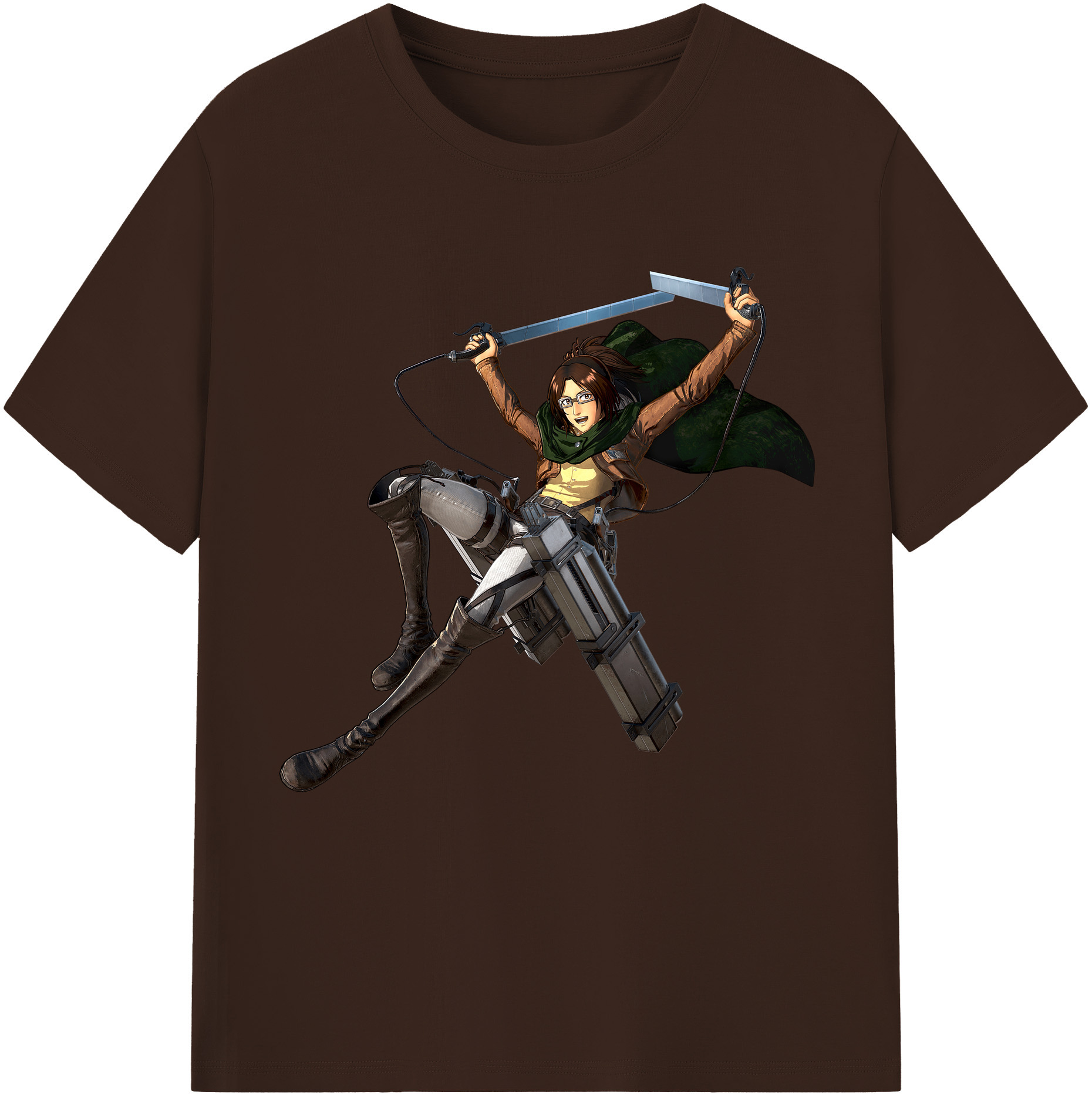 （画像用） 進撃の巨人 ハンジ·ゾエ Attack on Titan Hanji Zoe 綿100％半袖Tシャツ（フロントプリント）