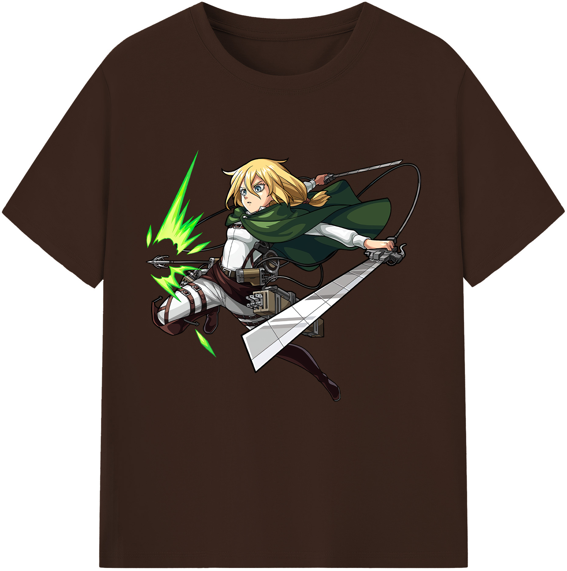 （画像用） 進撃の巨人 クリスタ·レンズ Attack on Titan Christa Lenz 綿100％半袖Tシャツ（フロントプリント）