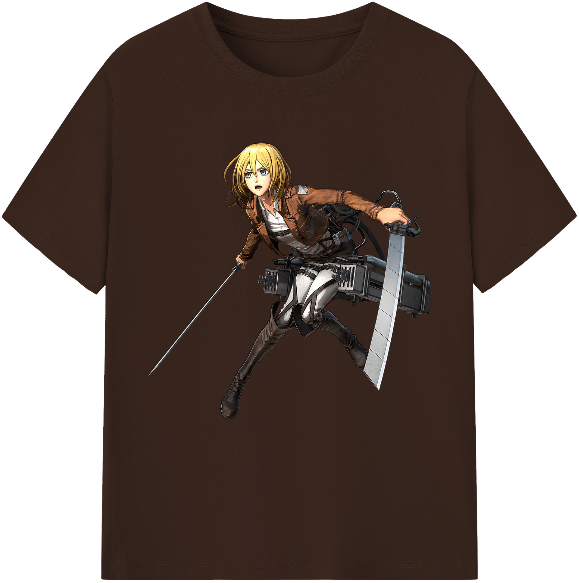 （画像用） 進撃の巨人 クリスタ·レンズ Attack on Titan Christa Lenz 綿100％半袖Tシャツ（フロントプリント）