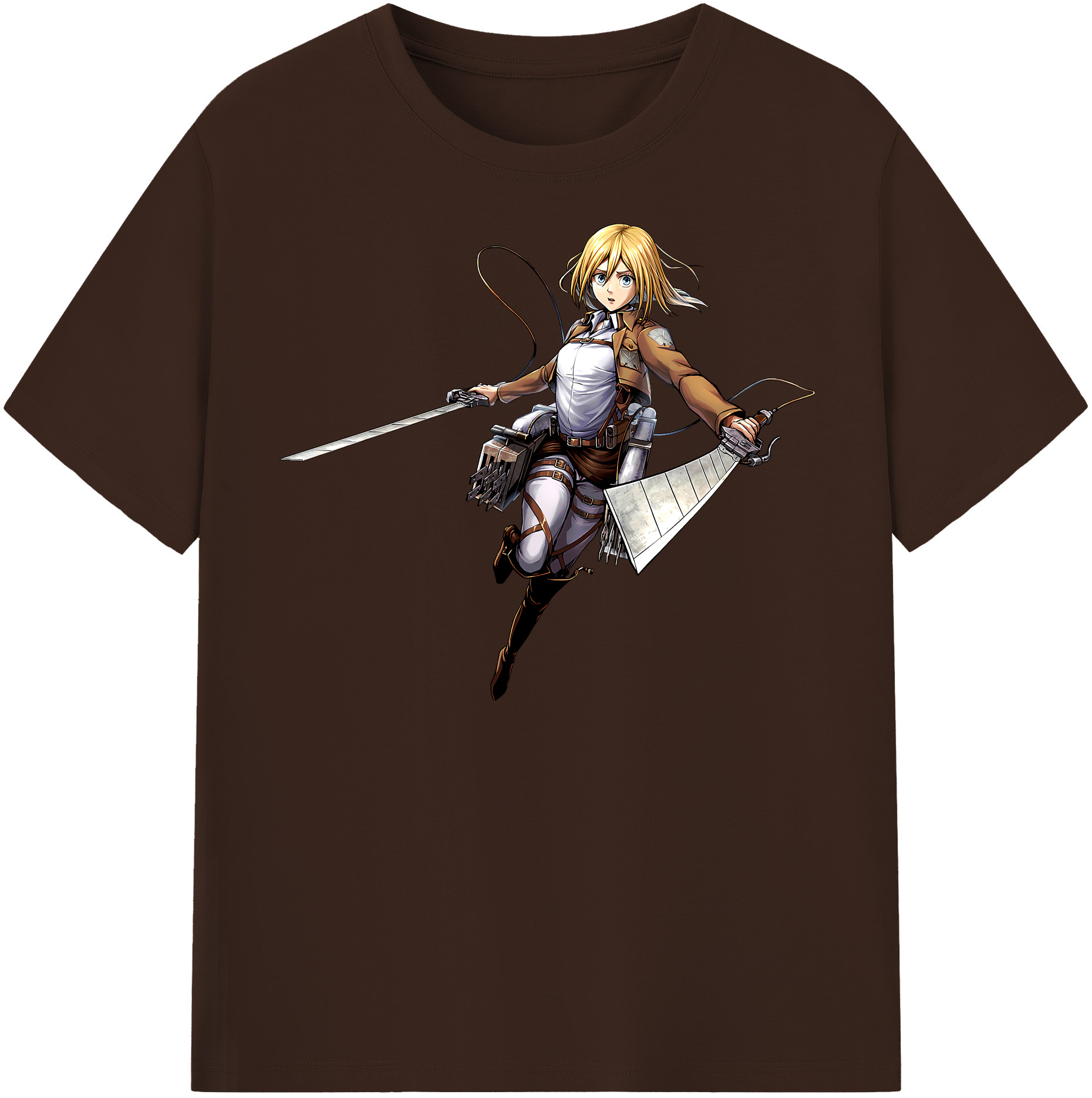（画像用） 進撃の巨人 クリスタ·レンズ Attack on Titan Christa Lenz 綿100％半袖Tシャツ（フロントプリント）