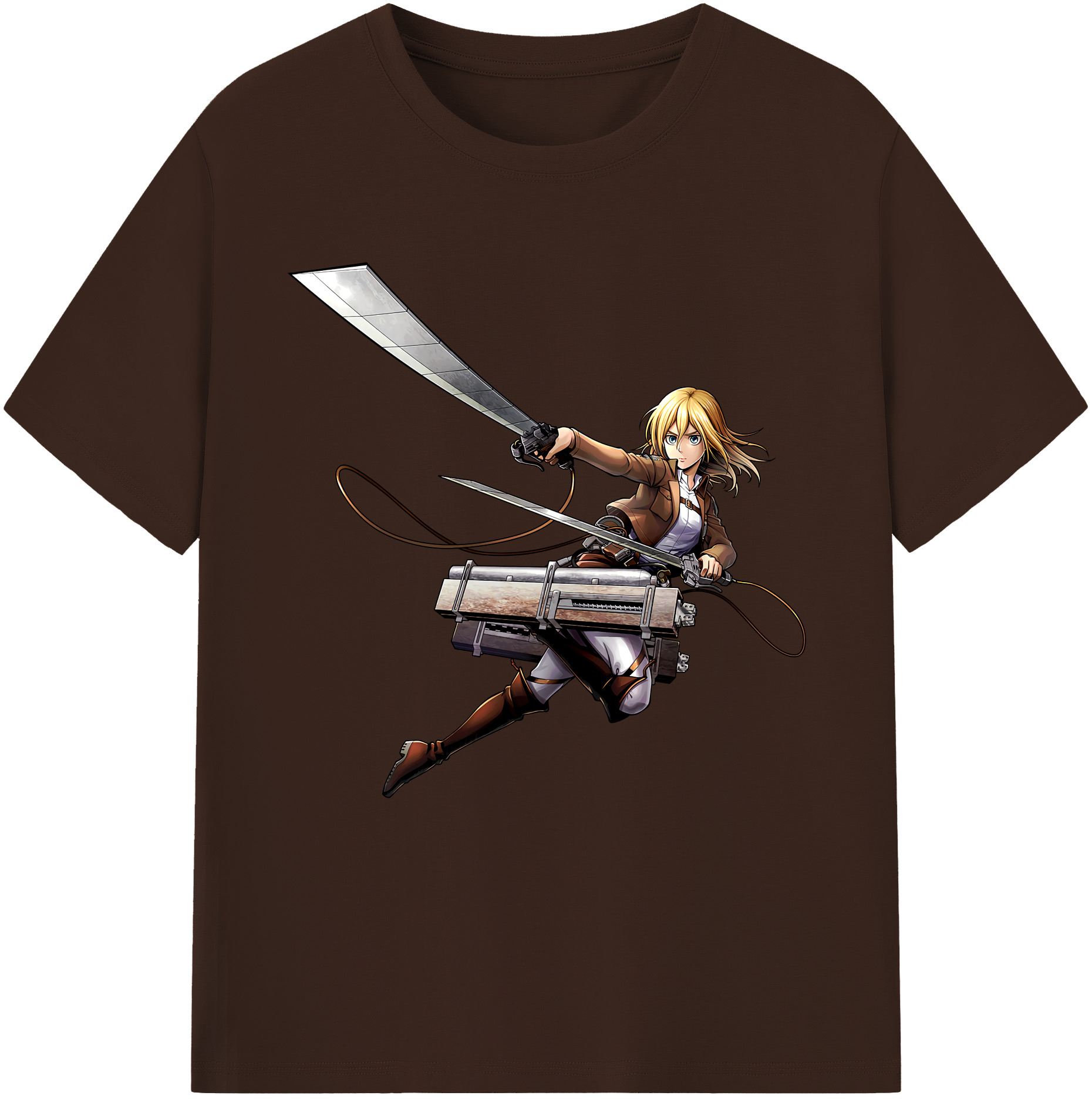 （画像用） 進撃の巨人 クリスタ·レンズ Attack on Titan Christa Lenz 綿100％半袖Tシャツ（フロントプリント）