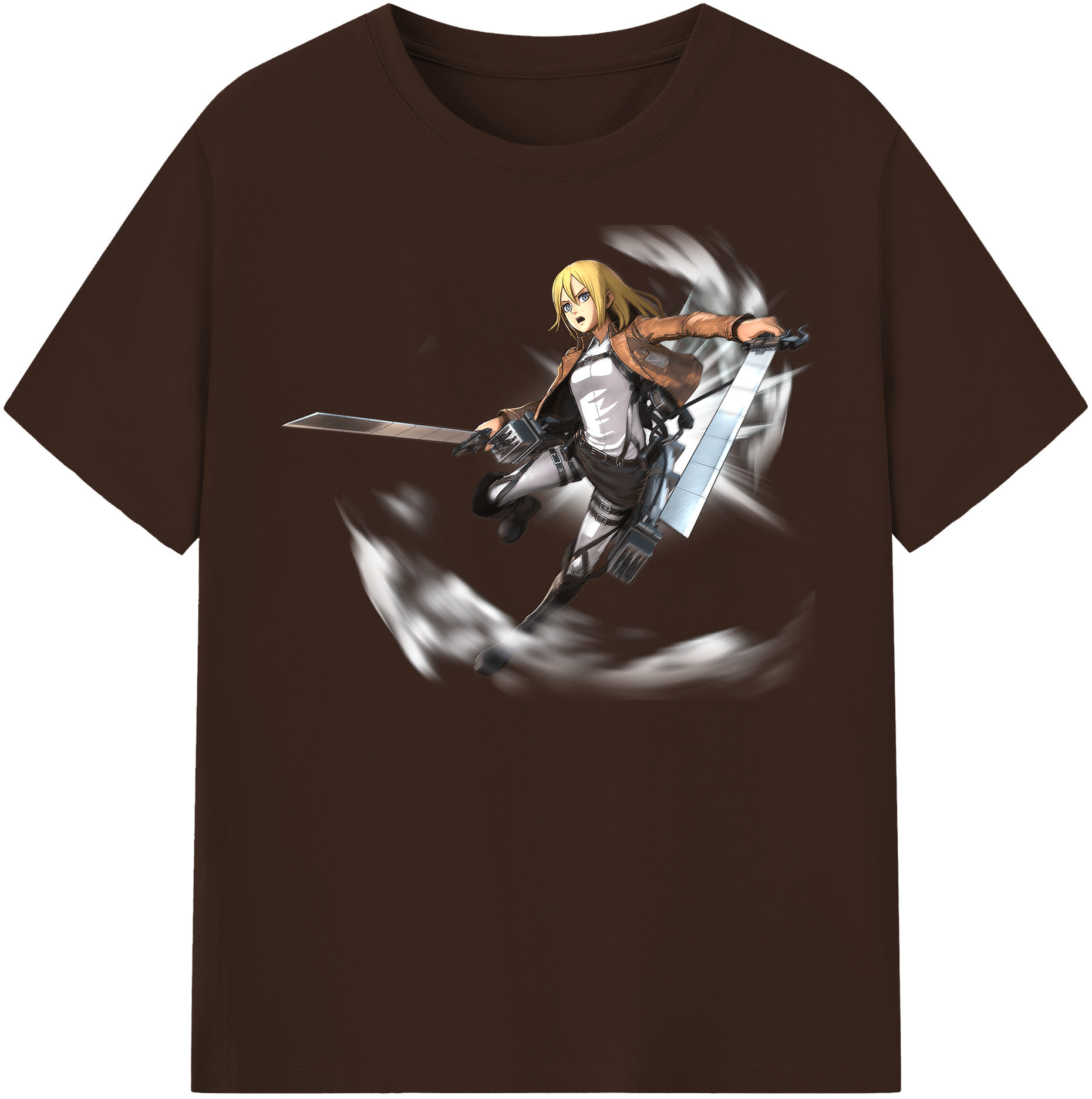 （画像用） 進撃の巨人 クリスタ·レンズ Attack on Titan Christa Lenz 綿100％半袖Tシャツ（フロントプリント）