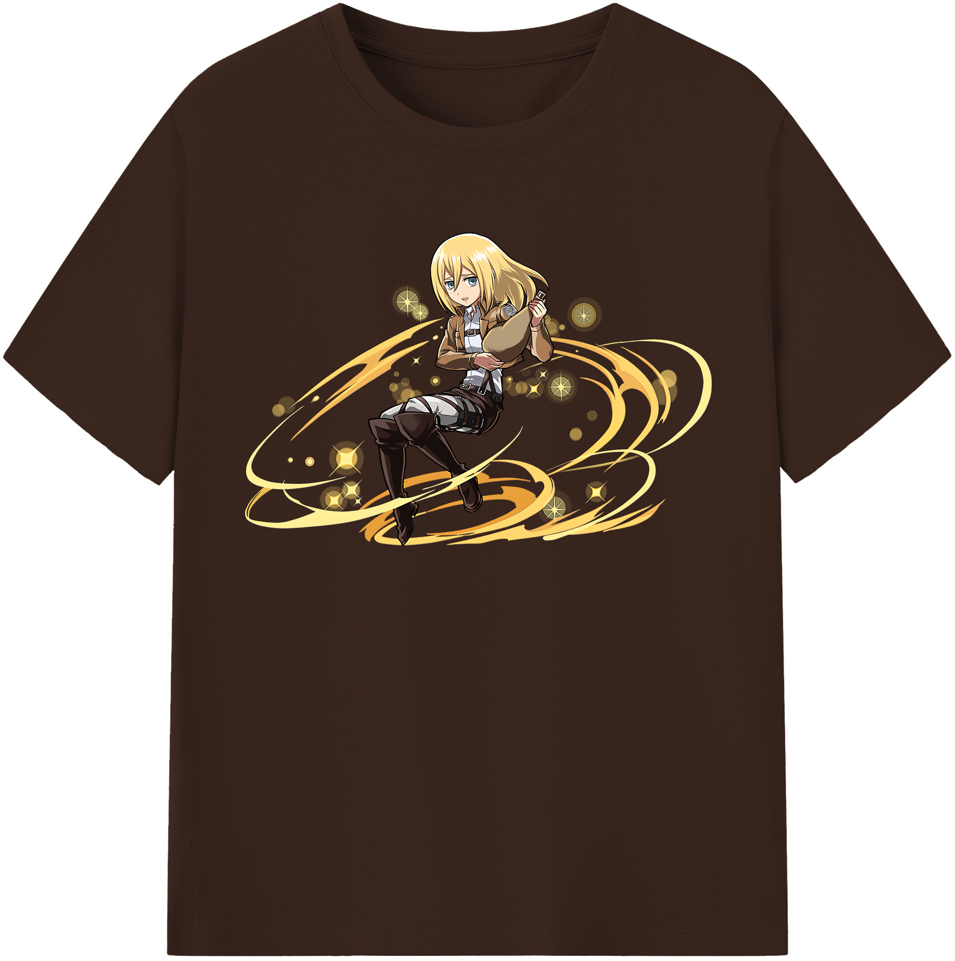 （画像用） 進撃の巨人 クリスタ·レンズ Attack on Titan Christa Lenz 綿100％半袖Tシャツ（フロントプリント）