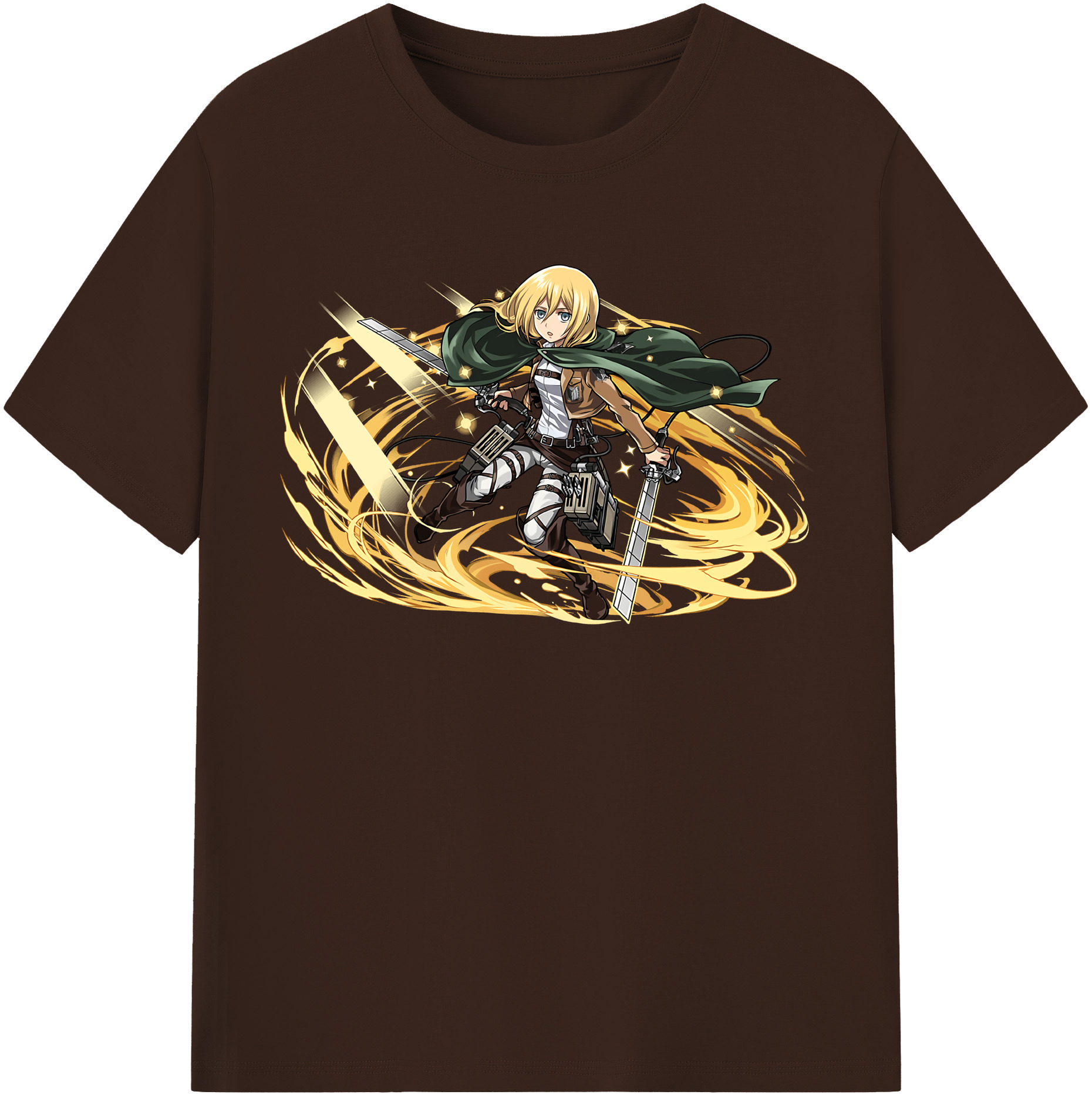 （画像用） 進撃の巨人 クリスタ·レンズ Attack on Titan Christa Lenz 綿100％半袖Tシャツ（フロントプリント）