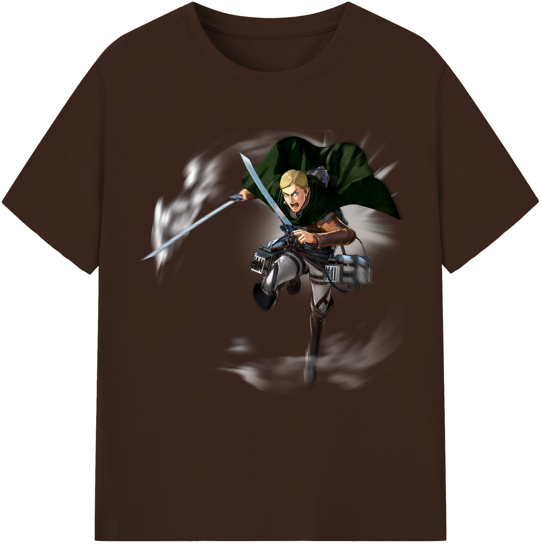 （画像用） 進撃の巨人 エルヴィン・スミス Attack on Titan Erwin Smith 綿100％半袖Tシャツ（フロントプリント）