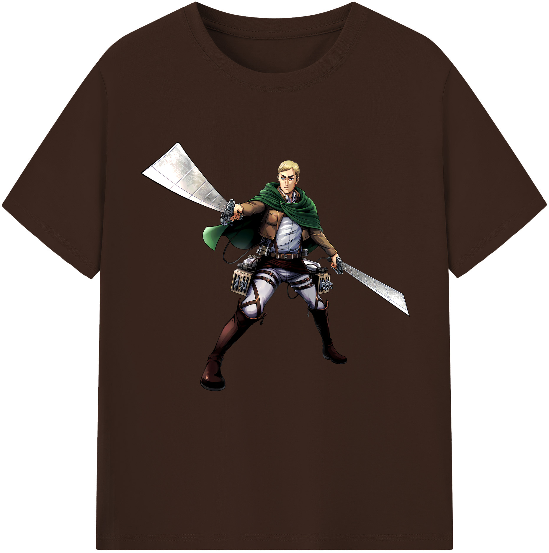 （画像用） 進撃の巨人 エルヴィン・スミス Attack on Titan Erwin Smith 綿100％半袖Tシャツ（フロントプリント）