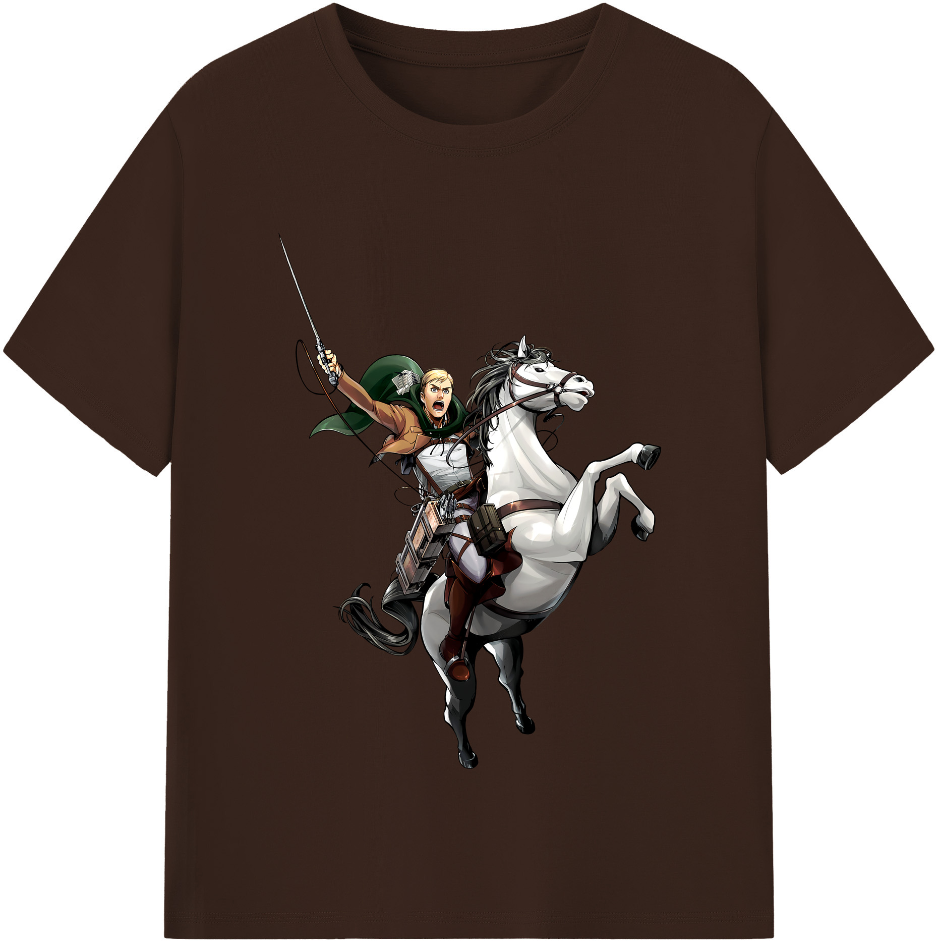 （画像用） 進撃の巨人 エルヴィン・スミス Attack on Titan Erwin Smith 綿100％半袖Tシャツ（フロントプリント）