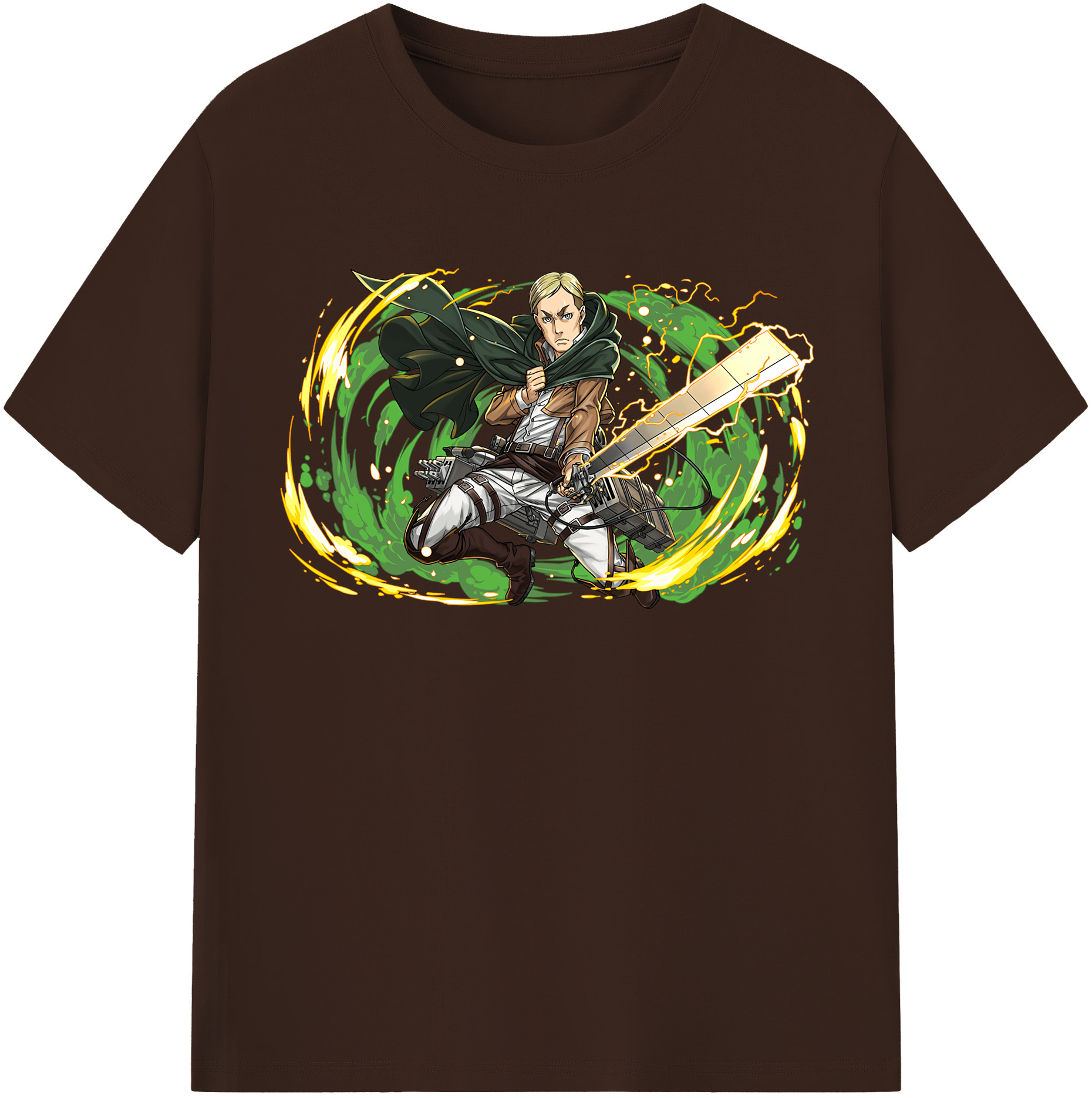 （画像用） 進撃の巨人 エルヴィン・スミス Attack on Titan Erwin Smith 綿100％半袖Tシャツ（フロントプリント）