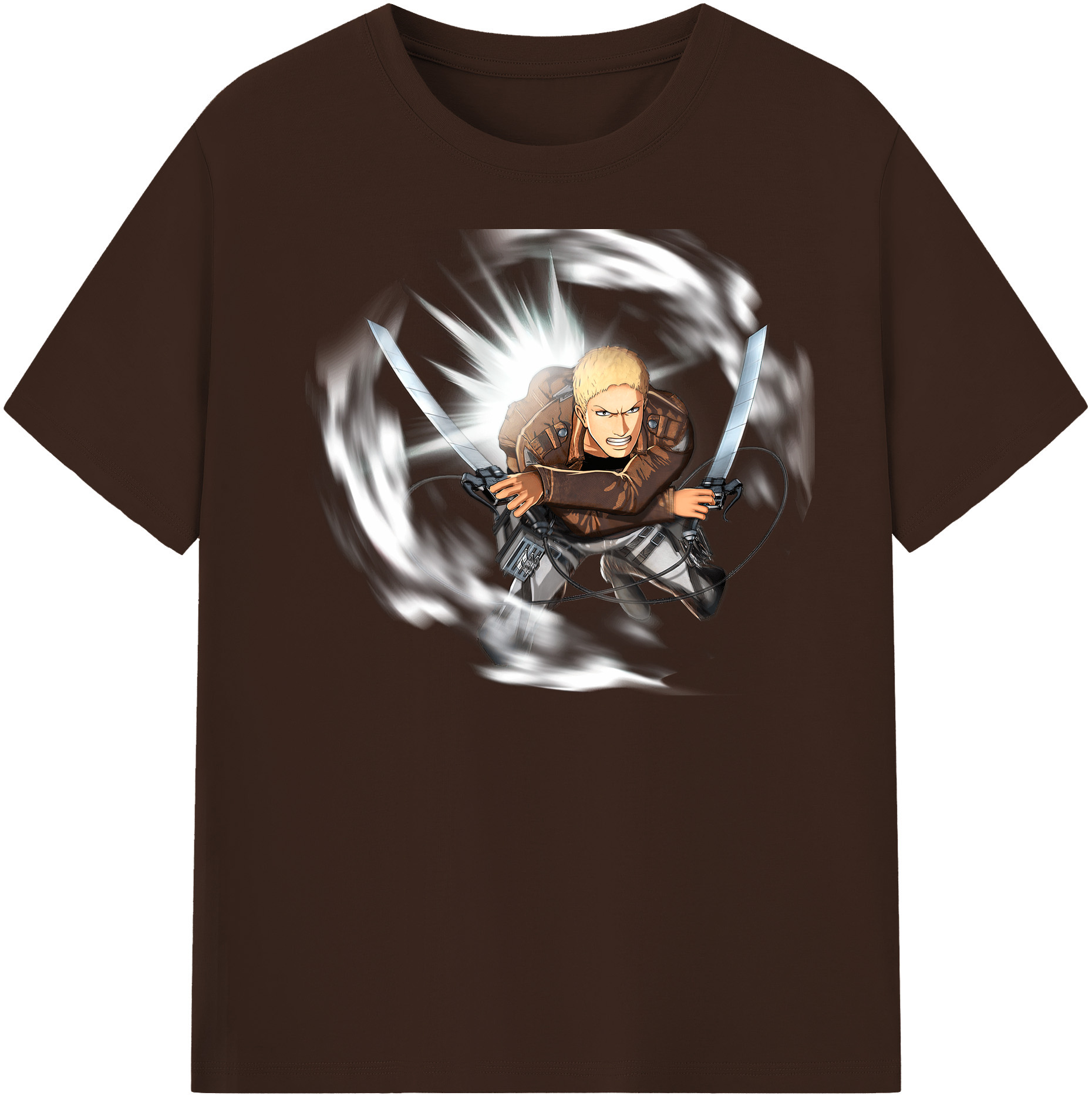 （画像用） 進撃の巨人 ライナー・ブラウン Attack on Titan Reiner Braun 綿100％半袖Tシャツ（フロントプリント）