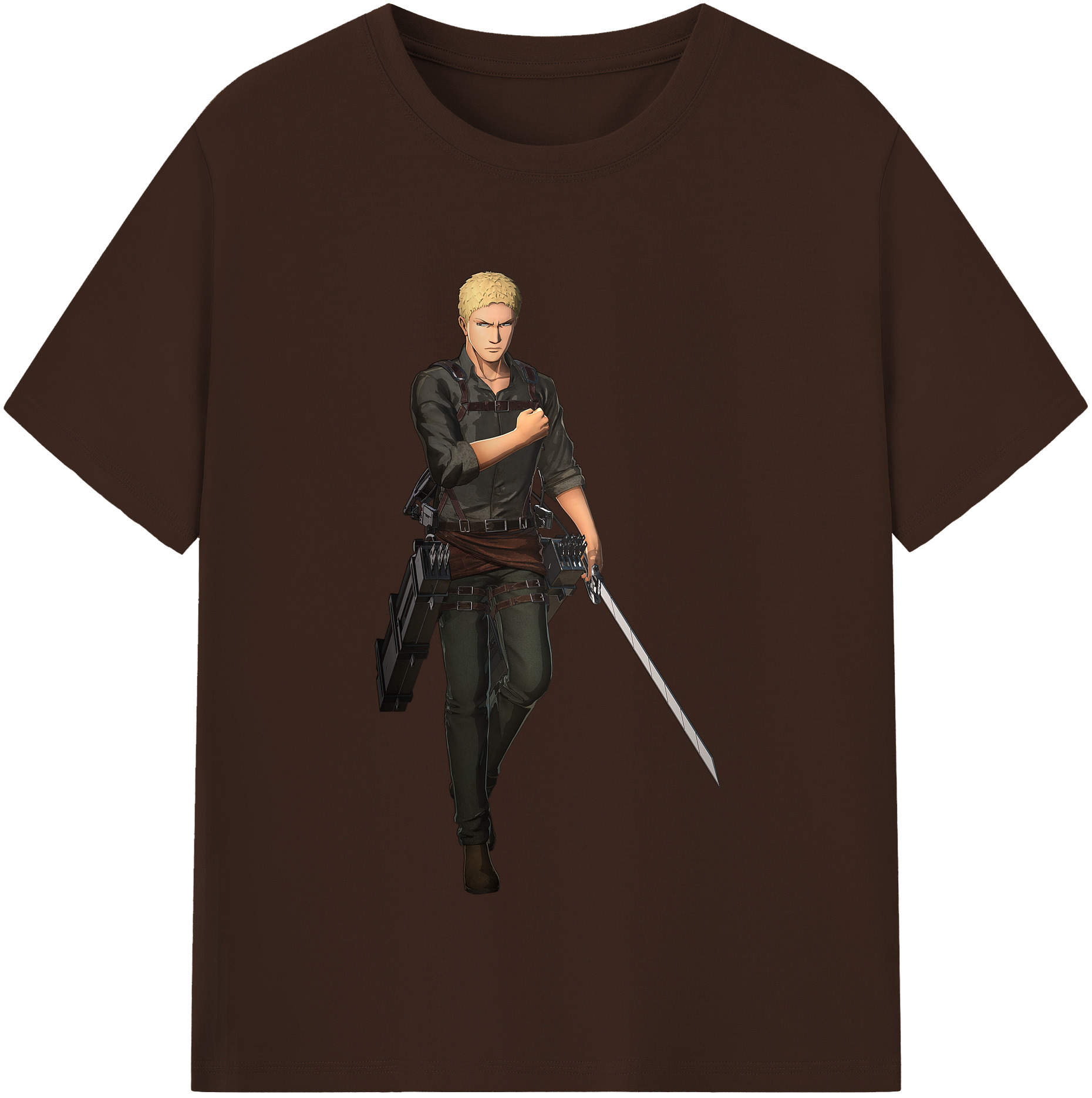 （画像用） 進撃の巨人 ライナー・ブラウン Attack on Titan Reiner Braun 綿100％半袖Tシャツ（フロントプリント）