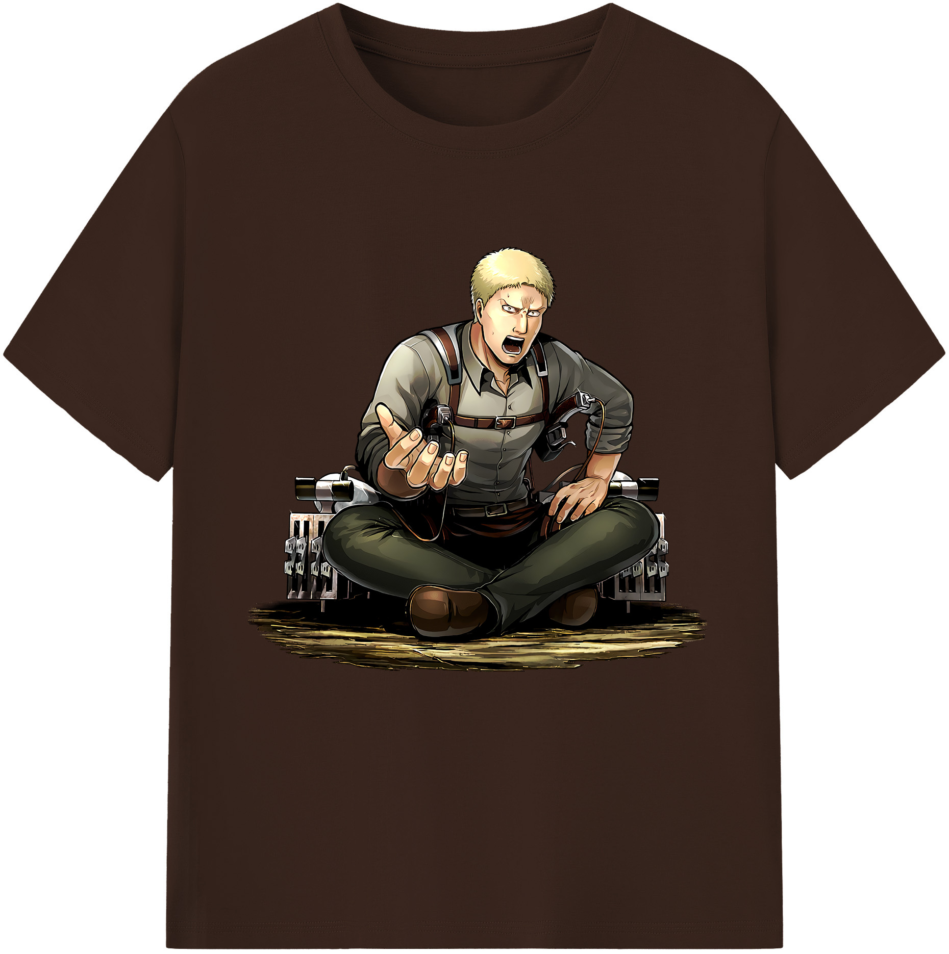 （画像用） 進撃の巨人 ライナー・ブラウン Attack on Titan Reiner Braun 綿100％半袖Tシャツ（フロントプリント）