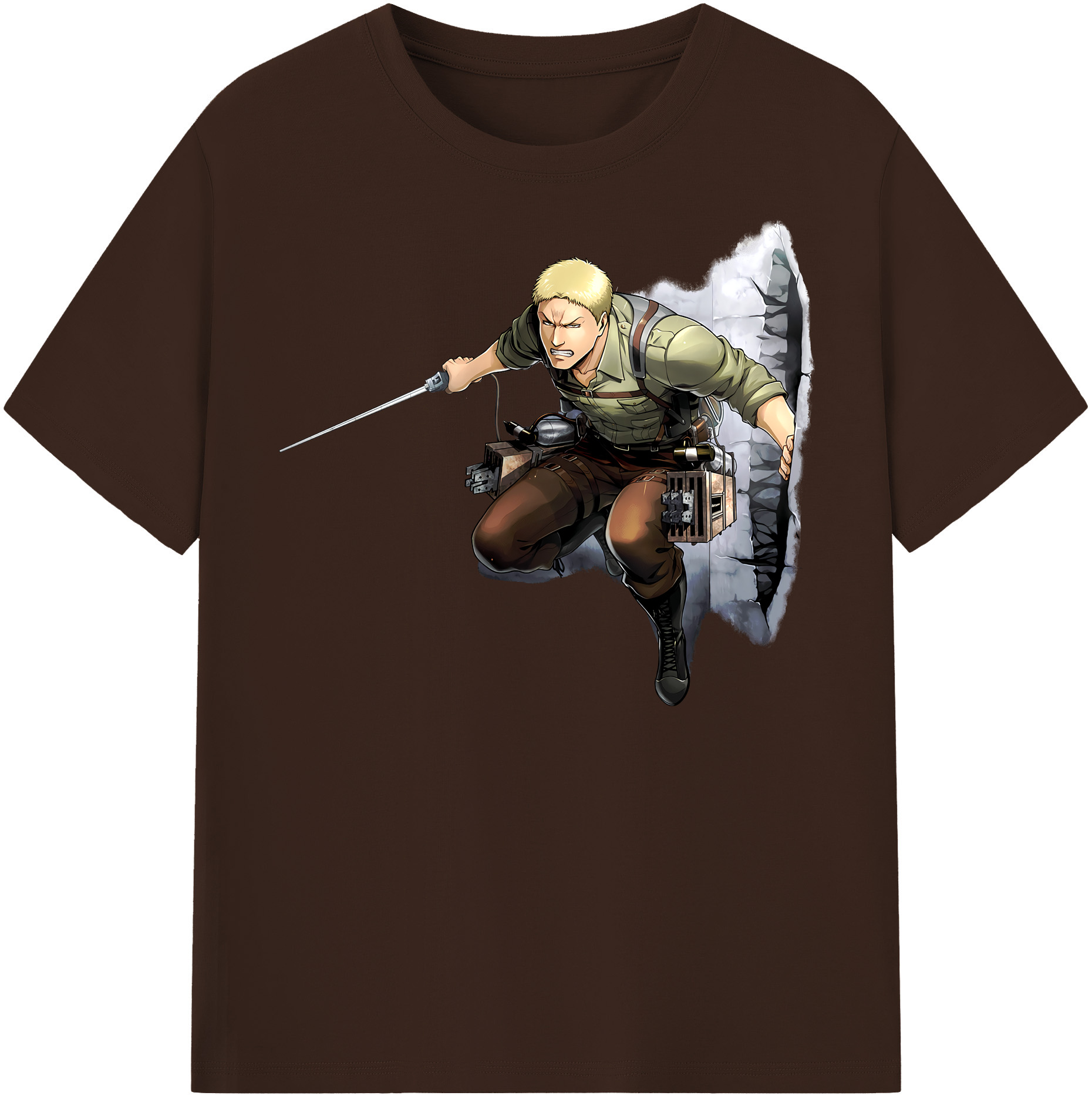 （画像用） 進撃の巨人 ライナー・ブラウン Attack on Titan Reiner Braun 綿100％半袖Tシャツ（フロントプリント）
