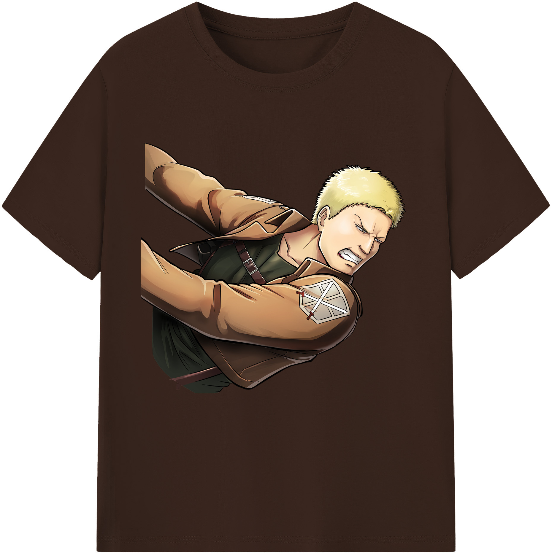 （画像用） 進撃の巨人 ライナー・ブラウン Attack on Titan Reiner Braun 綿100％半袖Tシャツ（フロントプリント）