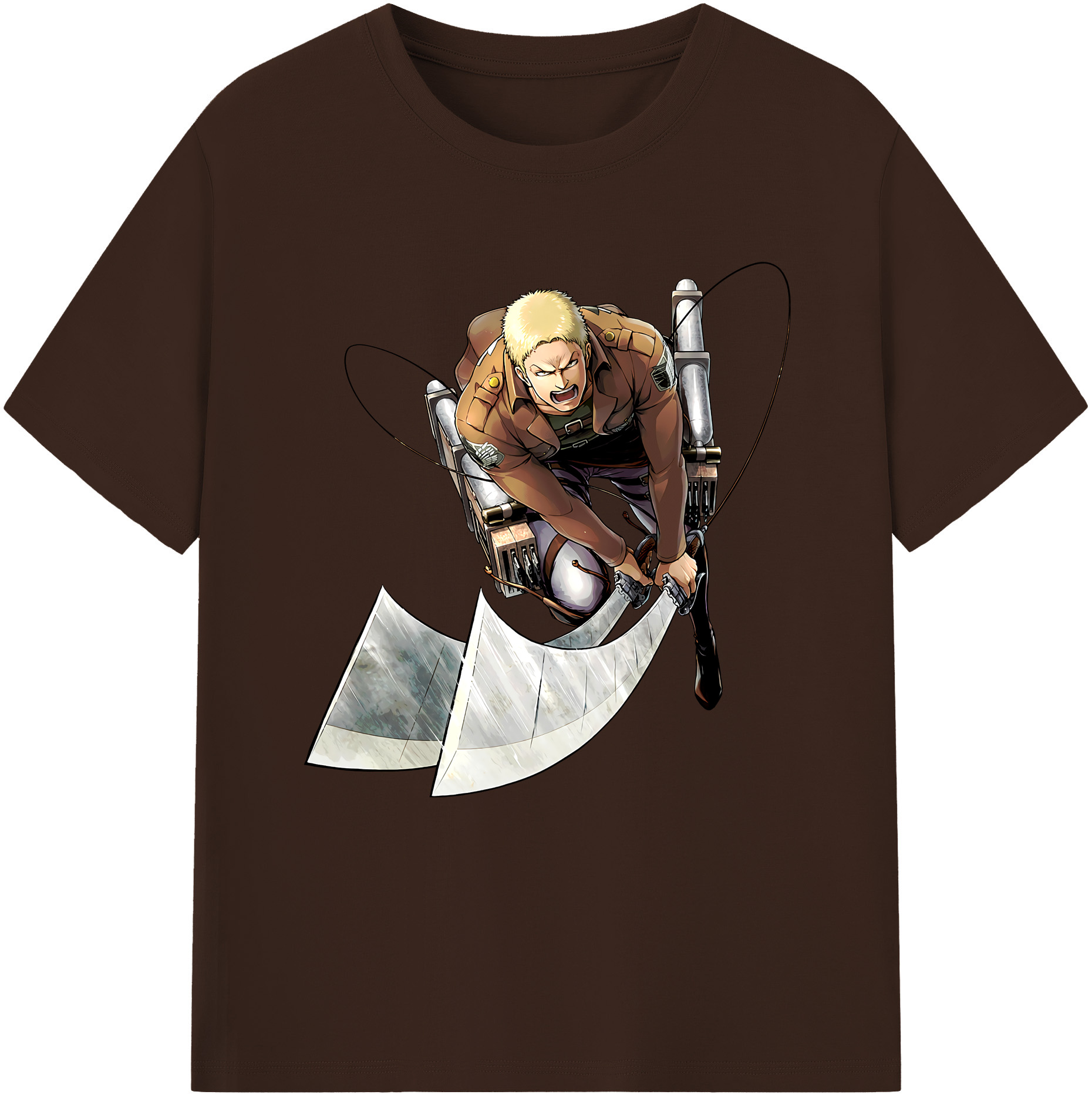 （画像用） 進撃の巨人 ライナー・ブラウン Attack on Titan Reiner Braun 綿100％半袖Tシャツ（フロントプリント）
