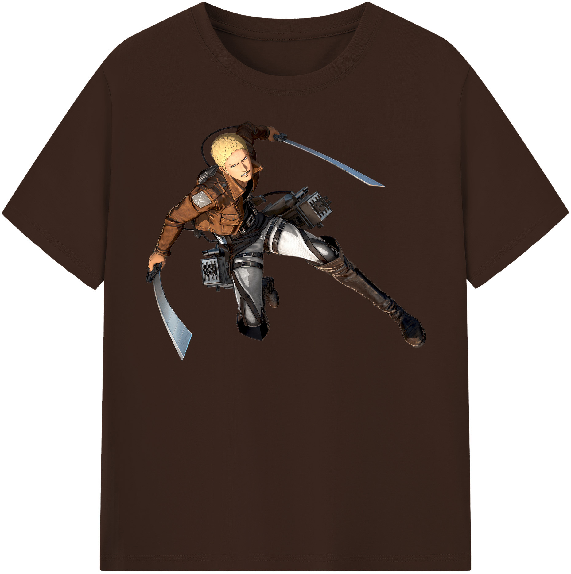（画像用） 進撃の巨人 ライナー・ブラウン Attack on Titan Reiner Braun 綿100％半袖Tシャツ（フロントプリント）