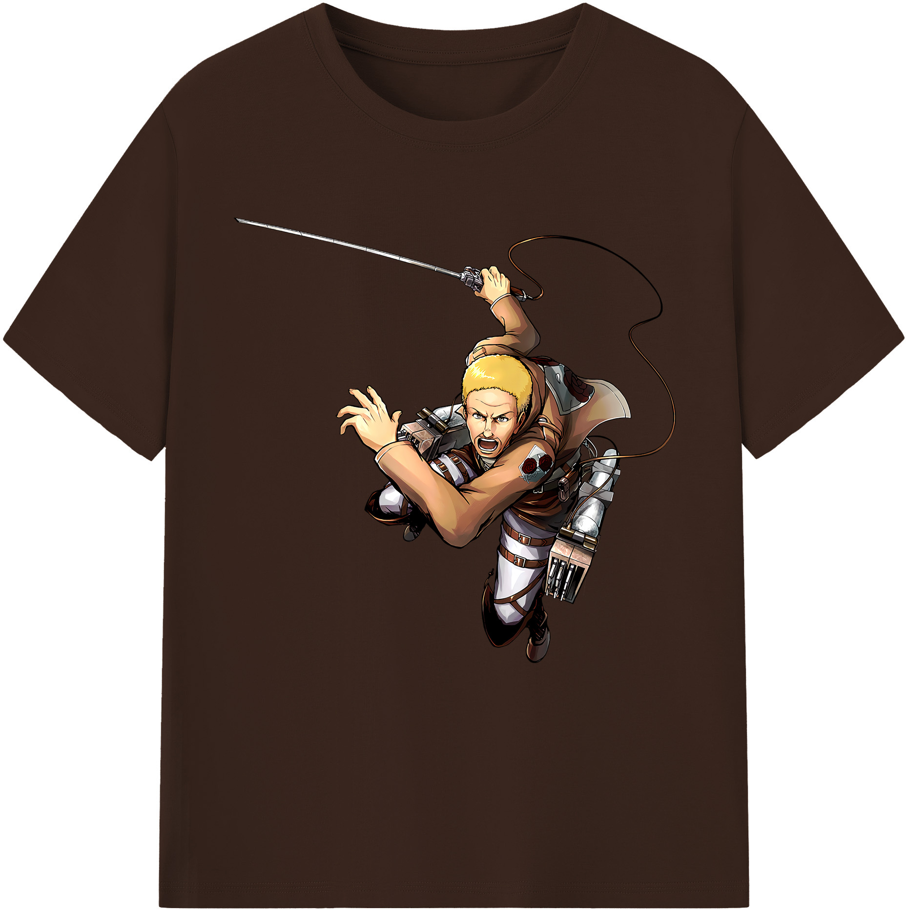 （画像用） 進撃の巨人 ハンネス Attack on Titan Hannes 綿100％半袖Tシャツ（フロントプリント）