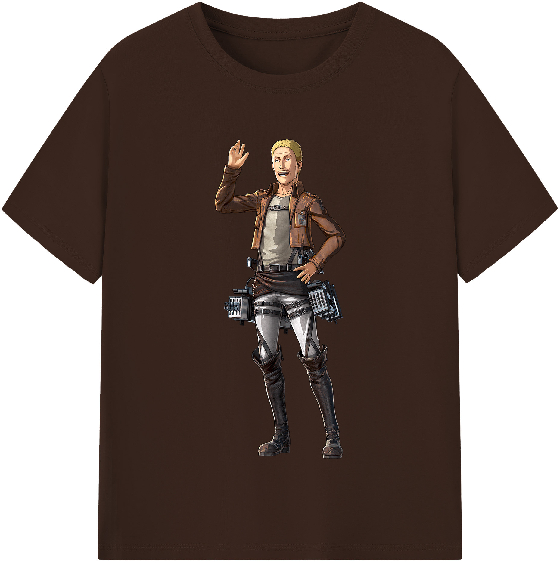 （画像用） 進撃の巨人 ハンネス Attack on Titan Hannes 綿100％半袖Tシャツ（フロントプリント）