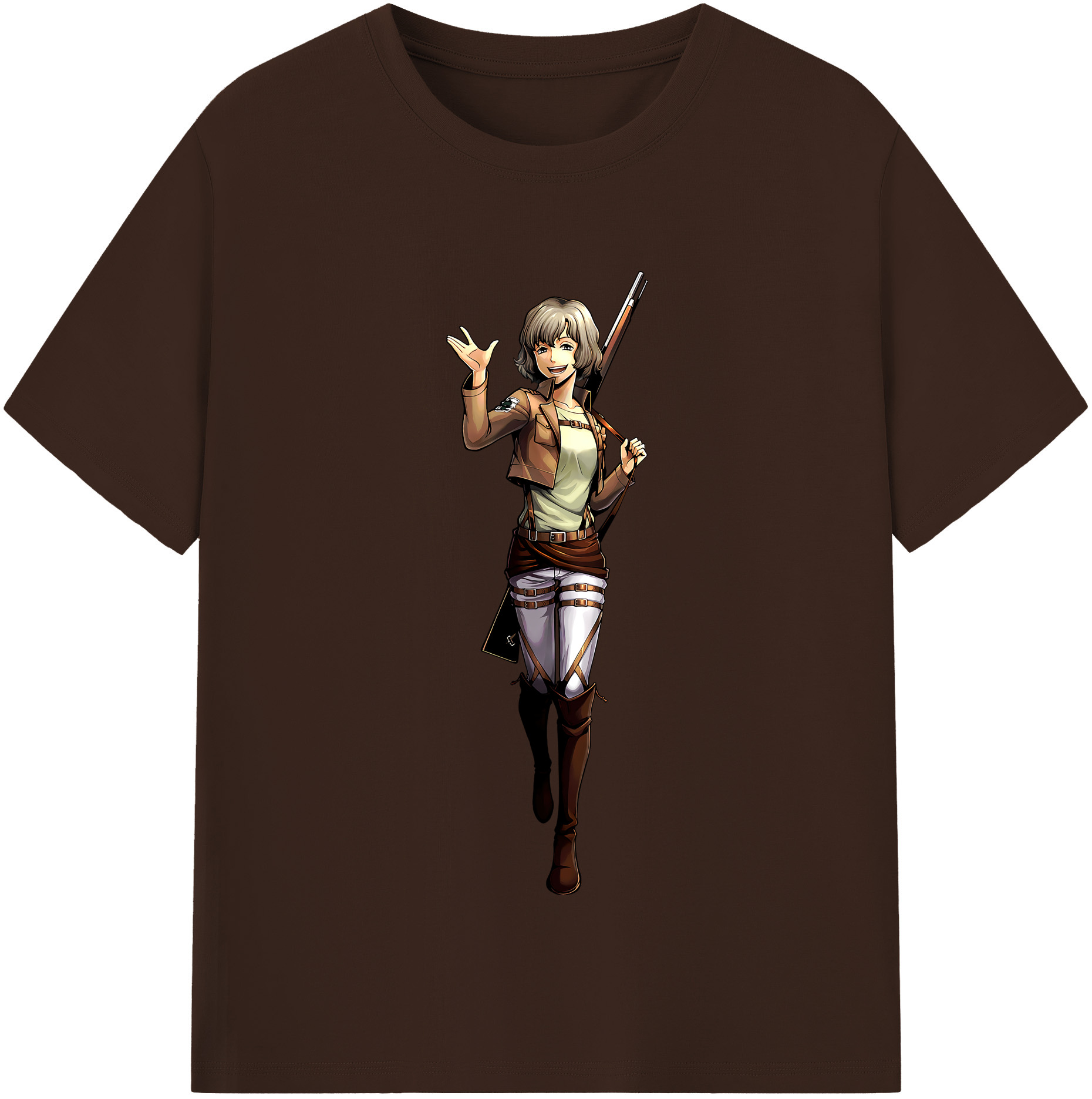 （画像用） 進撃の巨人 ヒツチ Attack on Titan Hitch 綿100％半袖Tシャツ（フロントプリント）