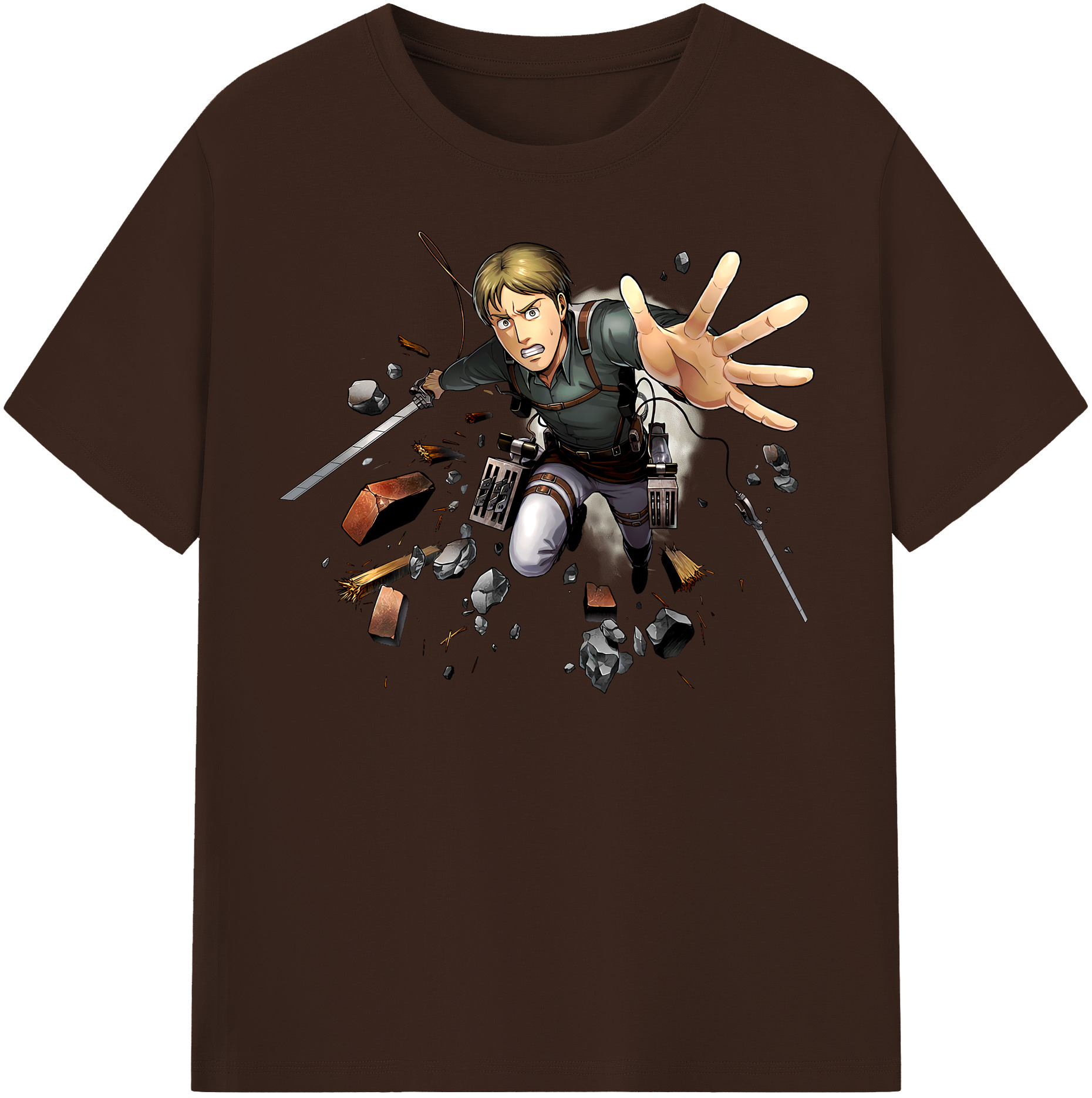 （画像用） 進撃の巨人 Attack on Titan 綿100％半袖Tシャツ（フロントプリント）